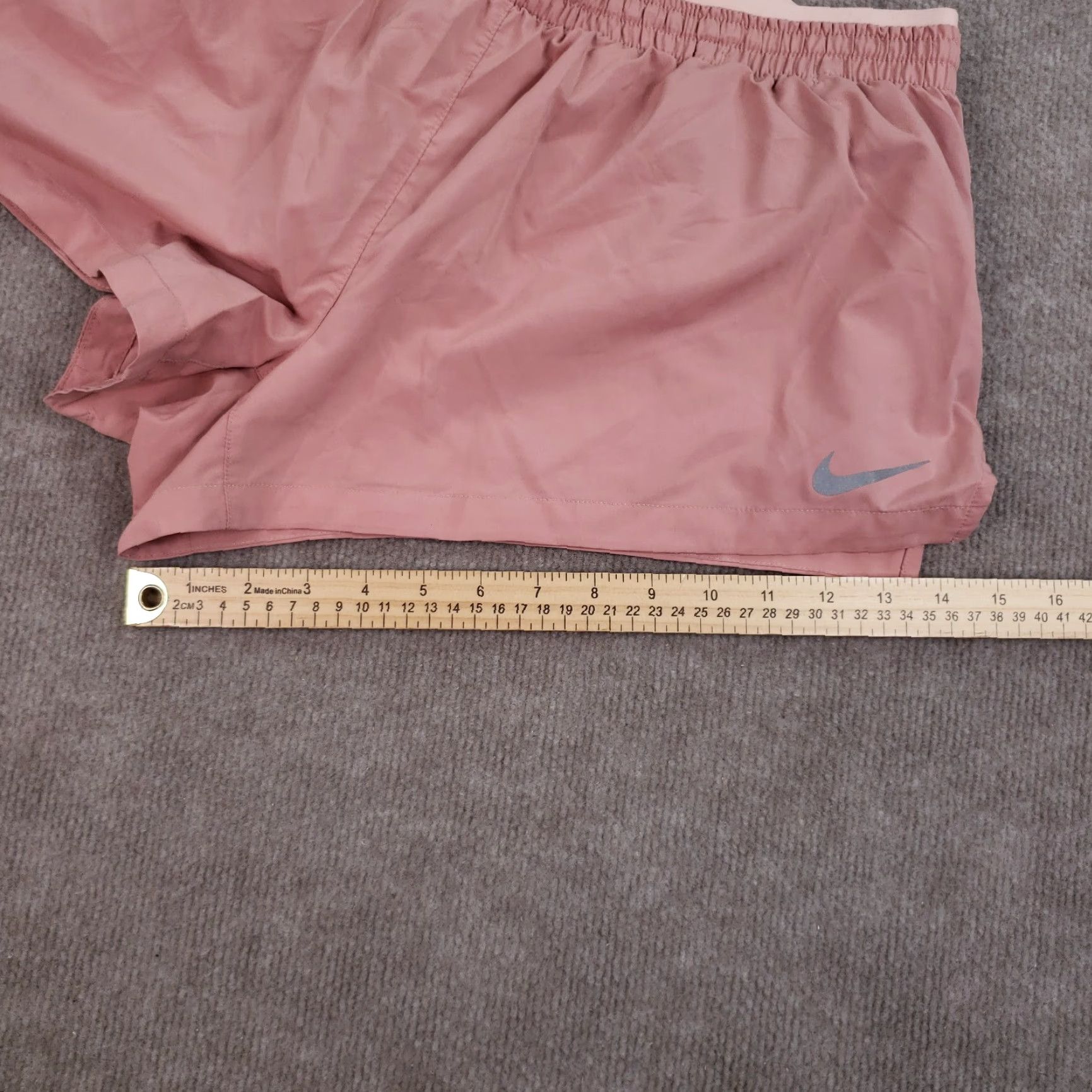 Nike Nike Women's Pink Dri-Fit Running Shorts Large Elastic Waist Drawstring Athletic Breathable Size 33" - 3 Thumbnail