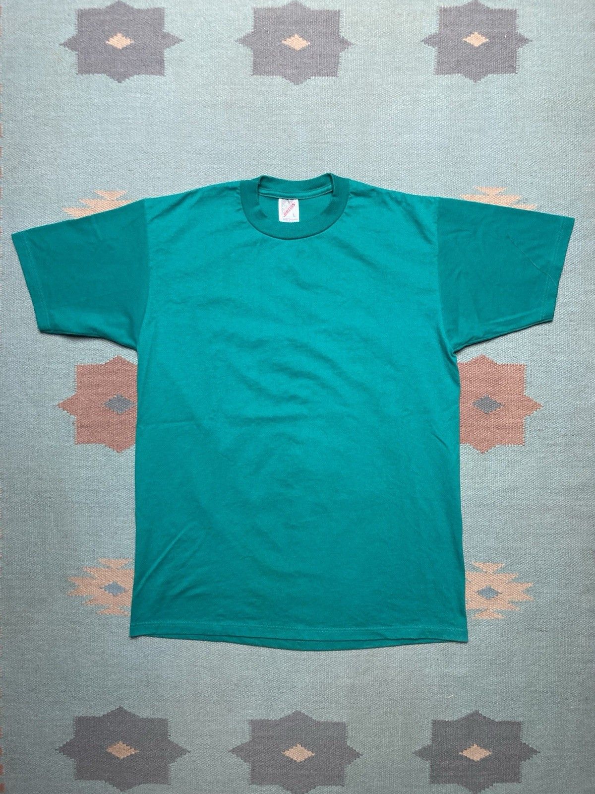 Jerzees × Vintage Vtg 80s blank t shirt teal aqua jerzees single stitch large Size US L / EU 52-54 / 3 - 1 Thumbnail