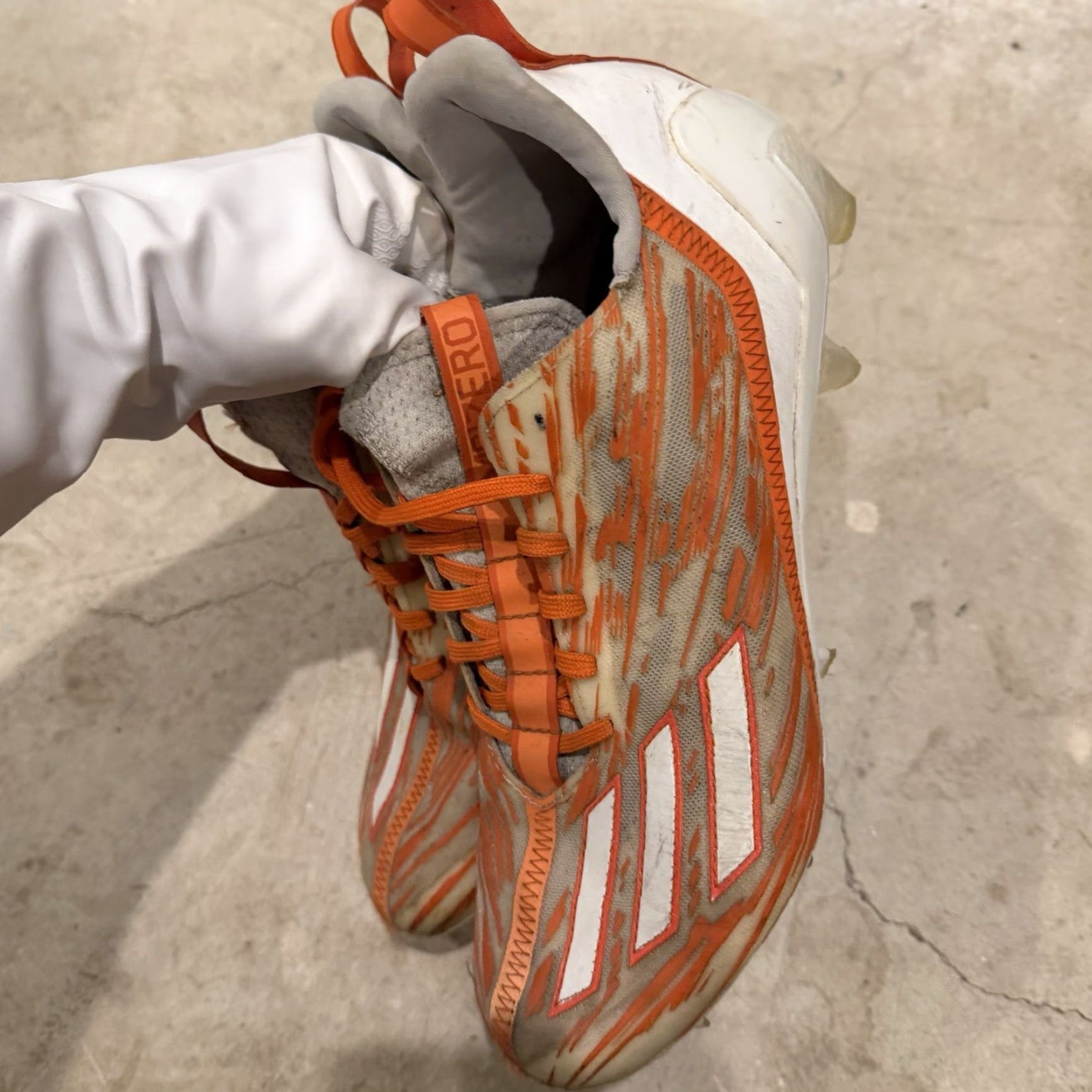 Adidas adidas Adizero Cleats White Team Orange GZ6913 Mens Size 11 Cleats Athletic Shoe Team Orange White Mens Size 11 Size US 11 / EU 44 - 7 Thumbnail