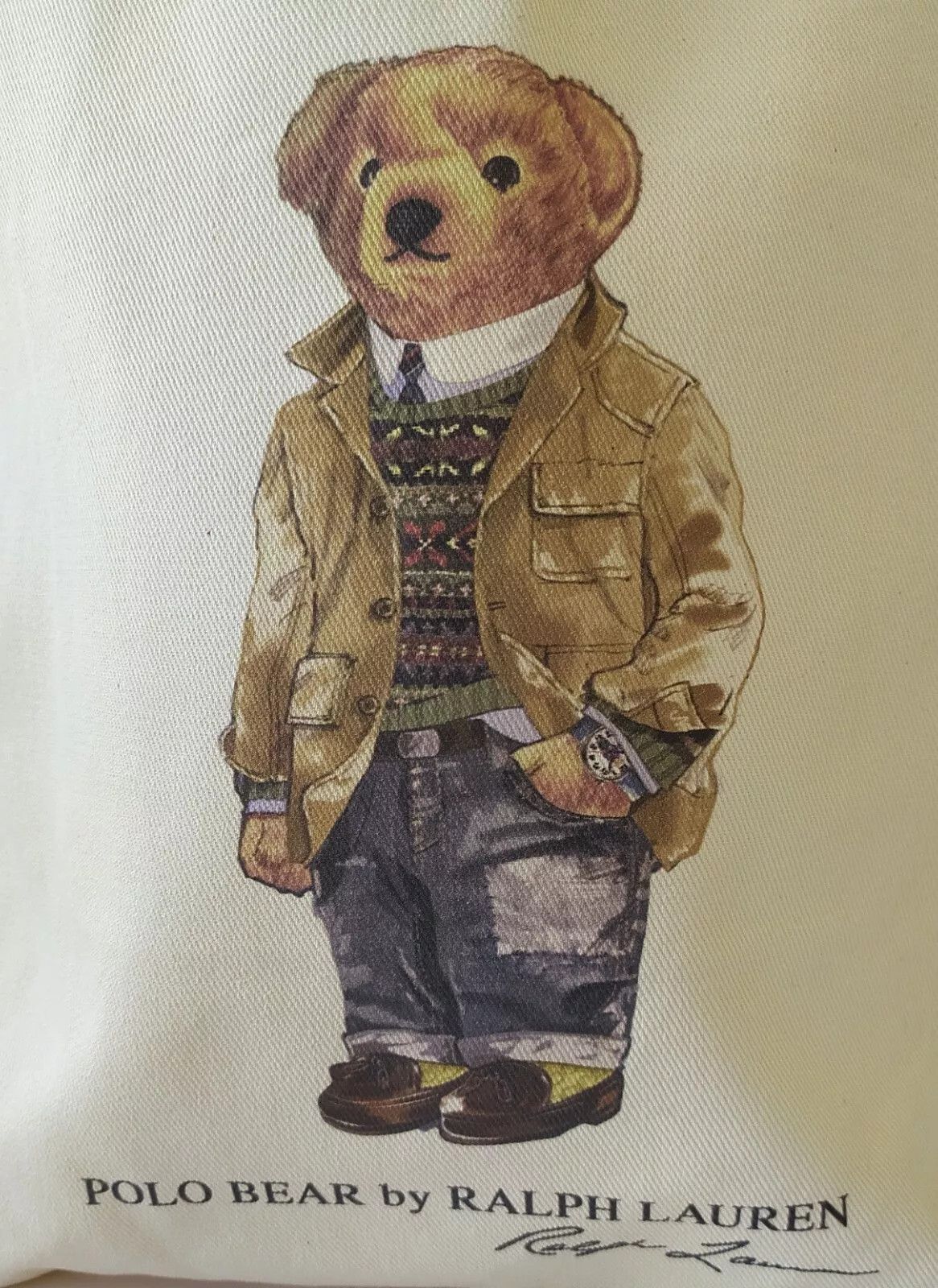 Polo Ralph Lauren Polo Ralph Lauren Polo Bear Cotton Canvas Tote Bag IFD 8042 Size ONE SIZE - 2 Thumbnail