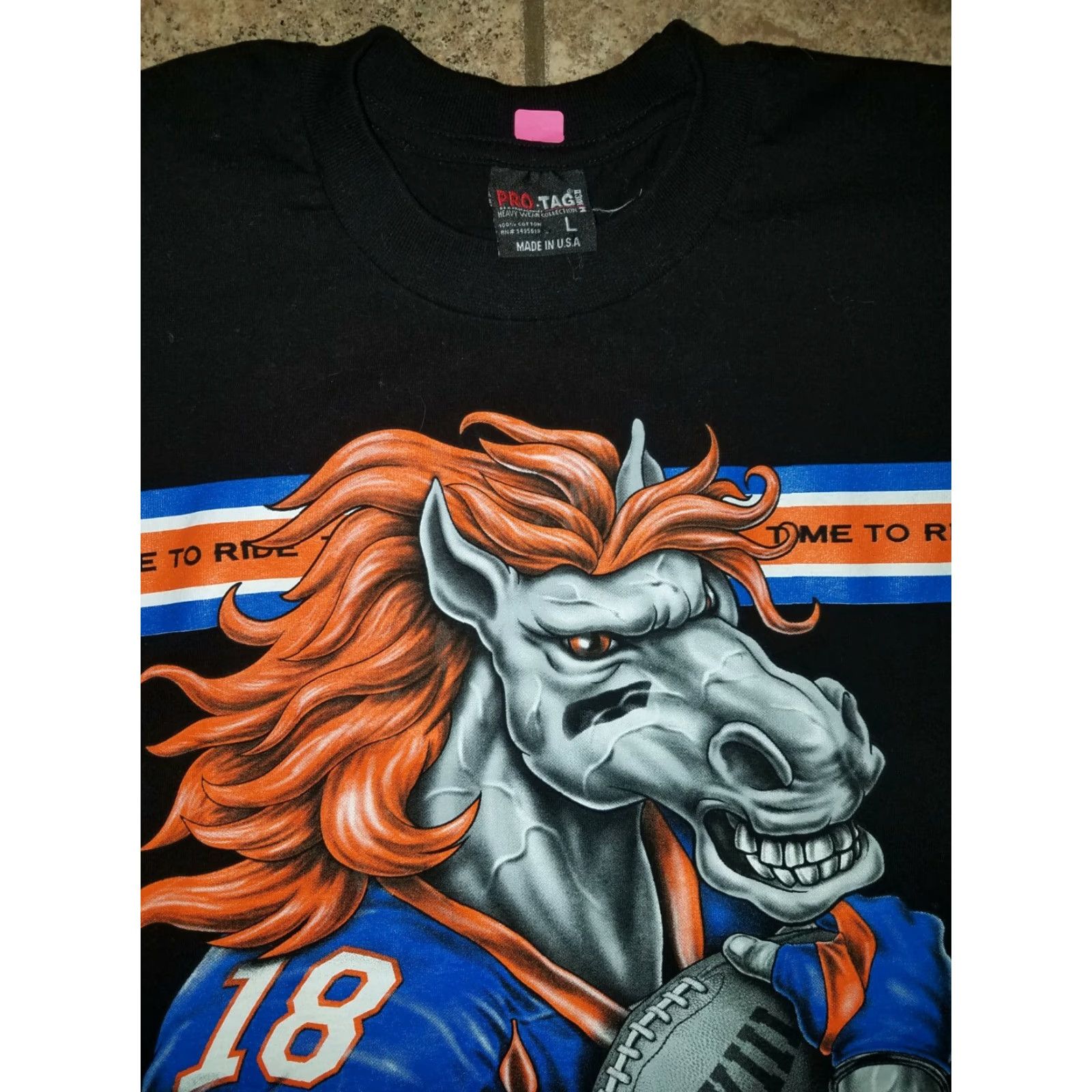 Vintage VINTAGE? 2017 SuperBowl Pro Tag Bronco's Black T-Shirt Mens L Size US L / EU 52-54 / 3 - 3 Thumbnail