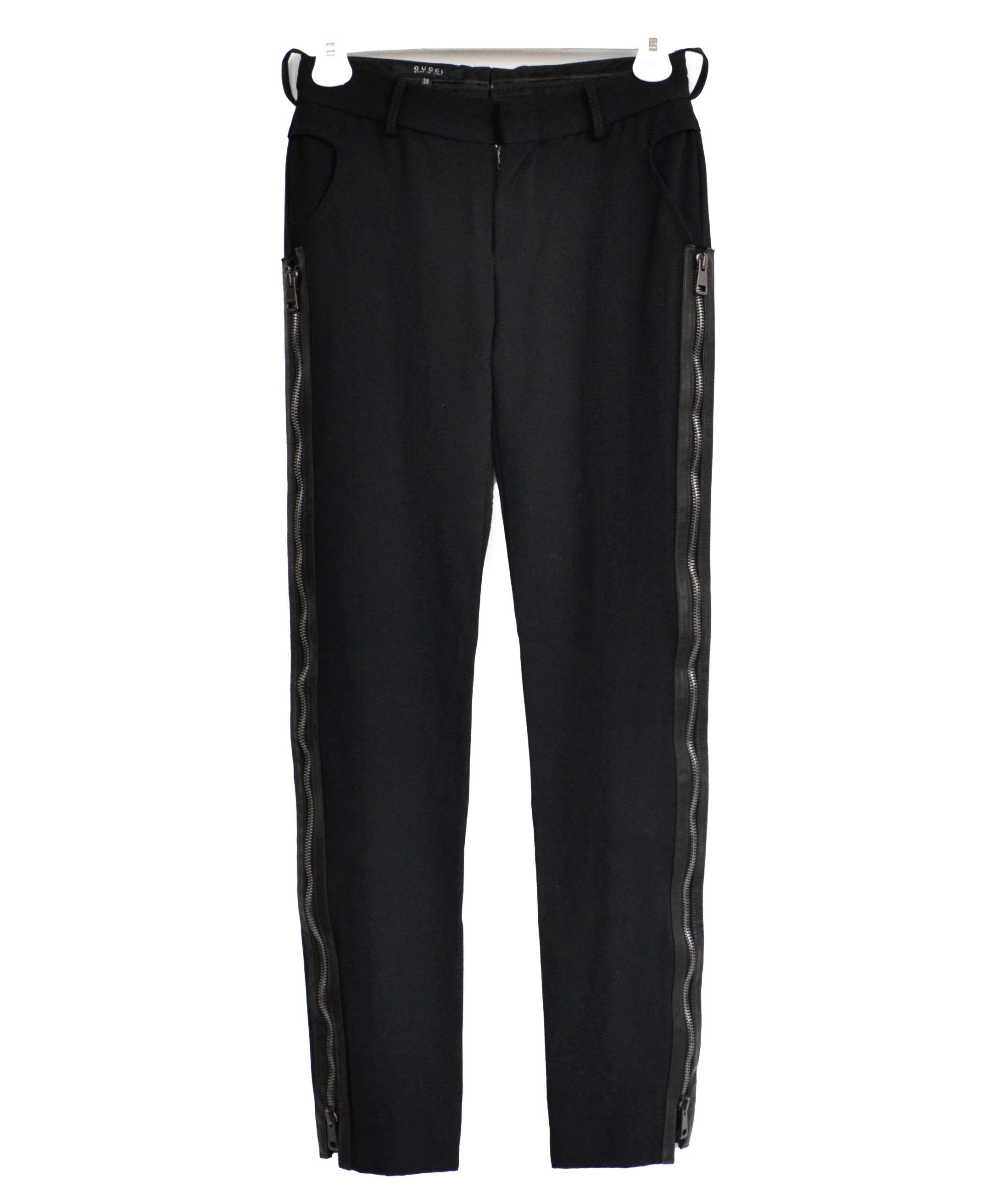 Gucci GUCCI Pants Wool Leather Ful Zip Vintage Black TOM FORD Size 26" / US 2 / IT 38 - 4 Thumbnail