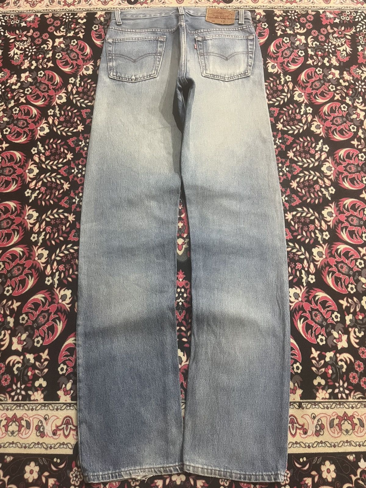 Levi's Vintage 90s Levi’s 501 Classic Light Blue Washed Ripped Jean Size US 30 / EU 46 - 2 Thumbnail