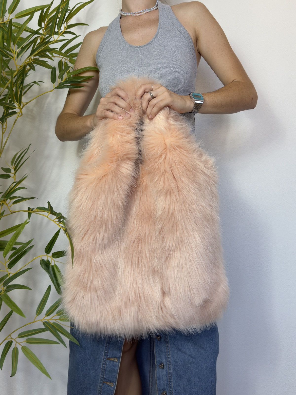 Japanese Brand FLUFFY FUR MOHAIR HAND BAG Size ONE SIZE - 2 Thumbnail