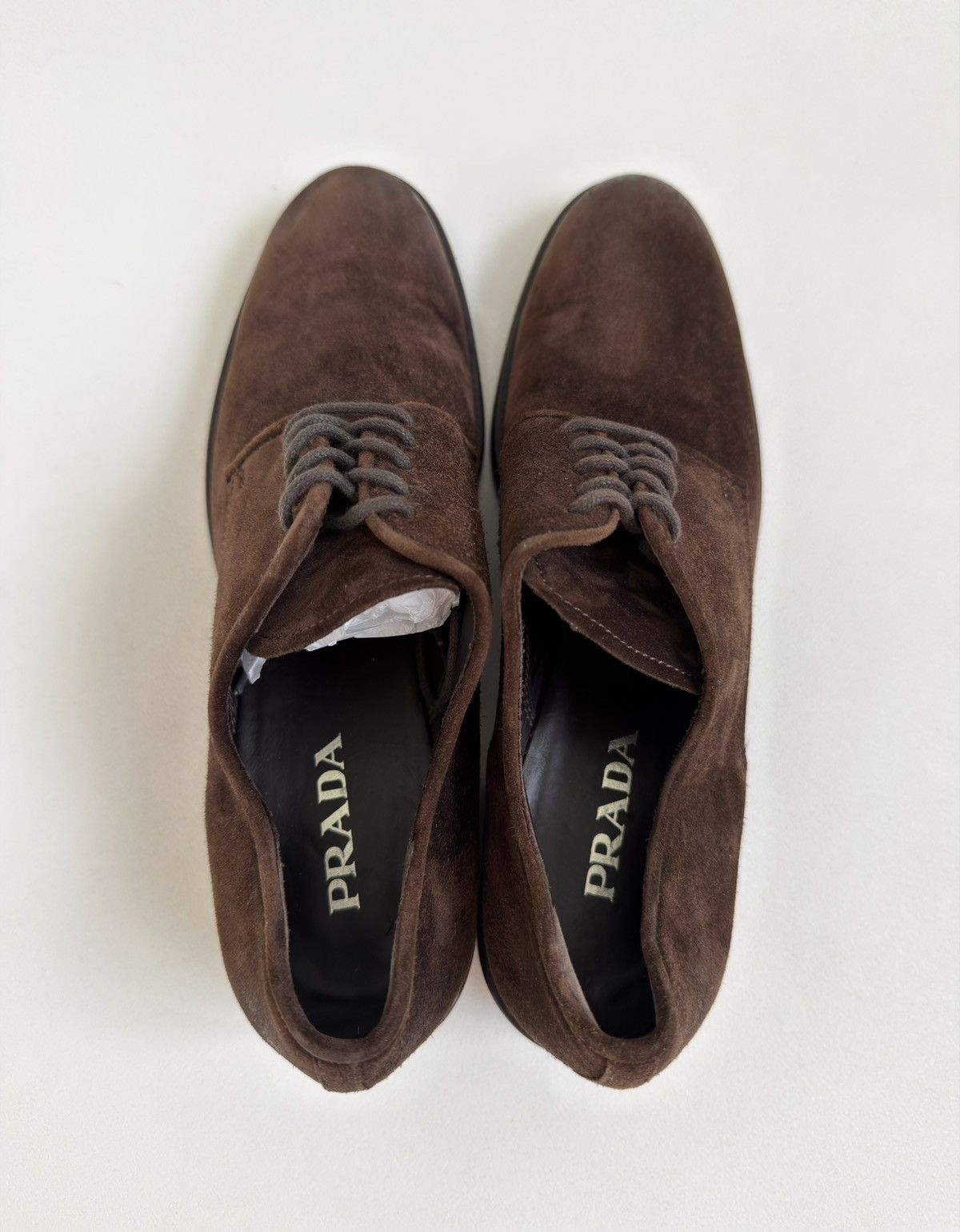 Prada Brown Suede Burnished Tips Shoes Size US 7 / IT 37 - 13 Thumbnail