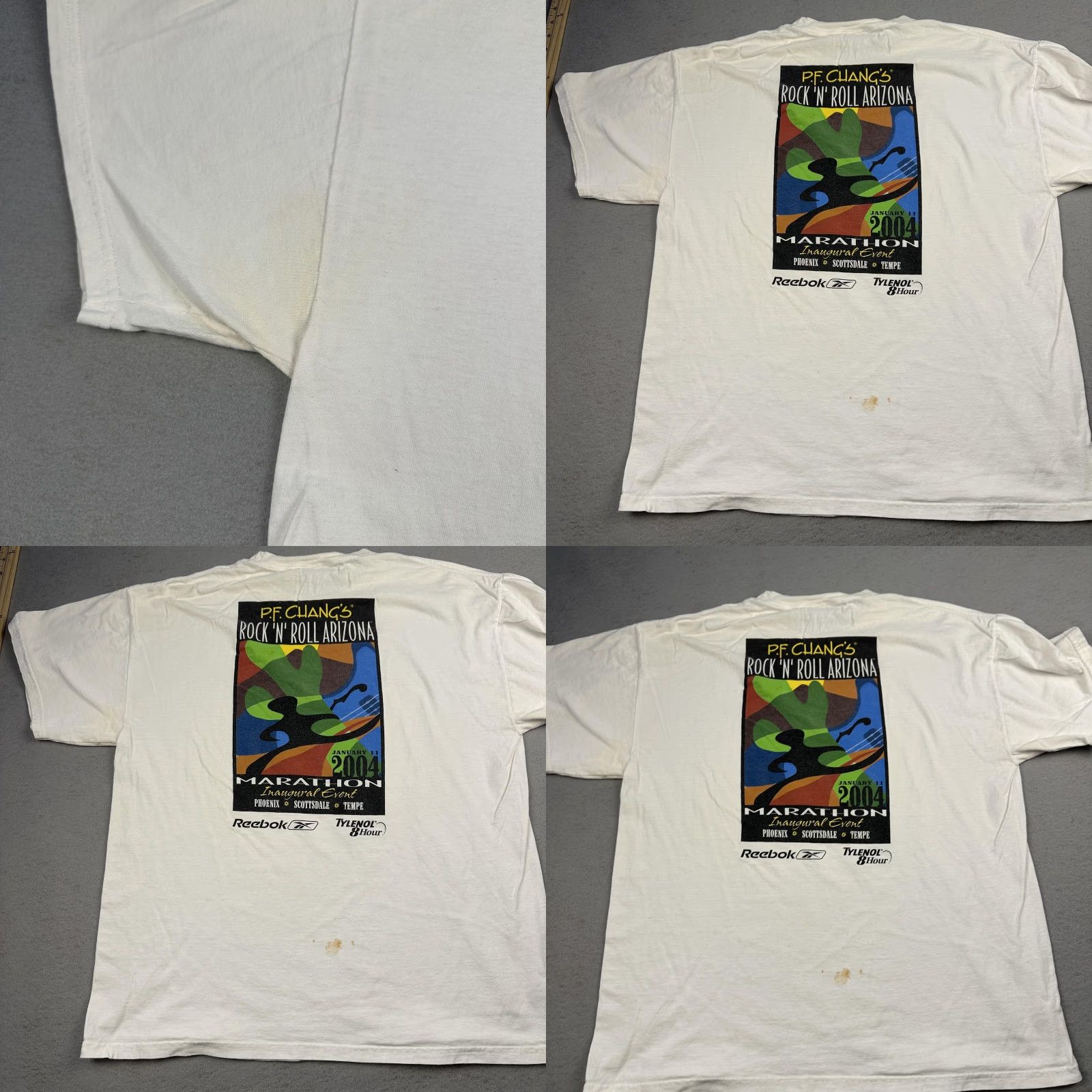 Reebok VINTAGE Reebok Shirt Mens Large White Rock N Roll Arizona Marathon Inaugural Event 2004 Crew Neck Short Sleeve Graphic Print 100% Cotton Size US L / EU 52-54 / 3 - 10 Thumbnail