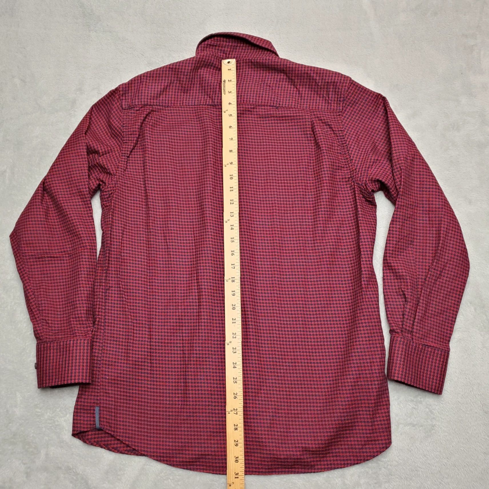 Vintage VINTAGE Visconti Black Shirt Mens Large Red Herringbone Long Sleeve 100% Cotton Casual Size US L / EU 52-54 / 3 - 5 Thumbnail
