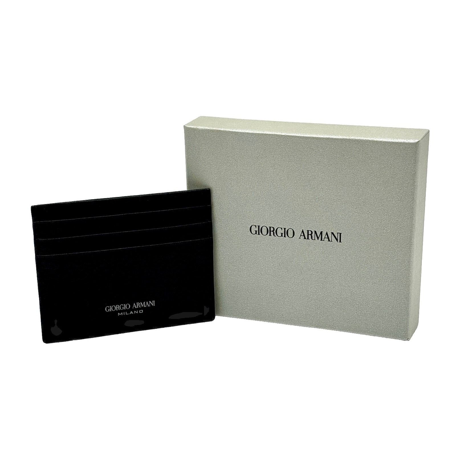 Giorgio Armani Giorgio Armani Leather Card Holder Wallet In Black New Size ONE SIZE - 6 Thumbnail
