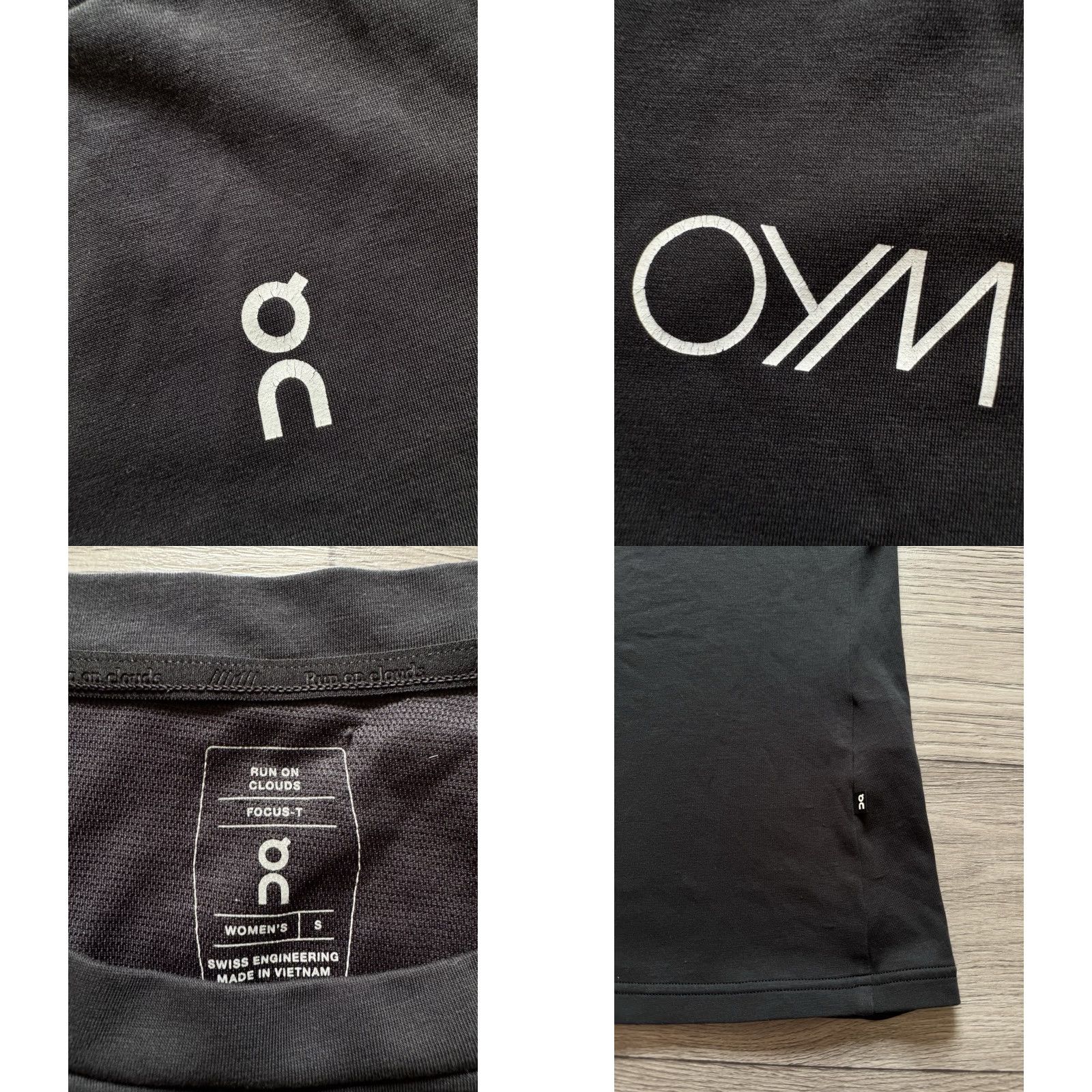 Vintage On Cloud OYM Focus T Women’s T-shirt Short Sleeve Black S Size S / US 4 / IT 40 - 8 Thumbnail