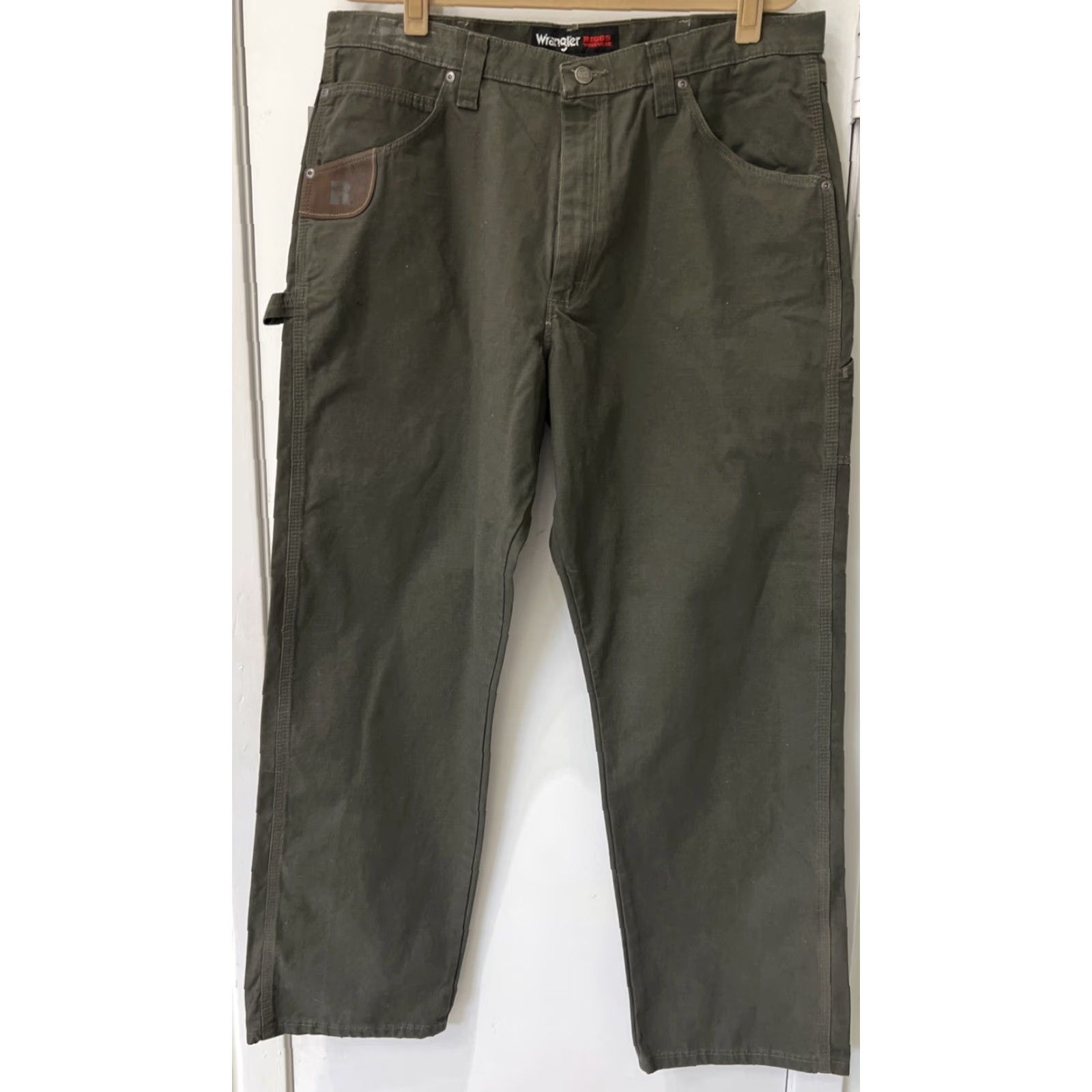 Wrangler Wrangler RIGGS Workwear Carpenter Pants Mens 38x32 Olive Green Ripstop Carpenter Wrangler RIGGS Workwear Mens 38 32 Green Size US 38 / EU 54 - 2 Thumbnail