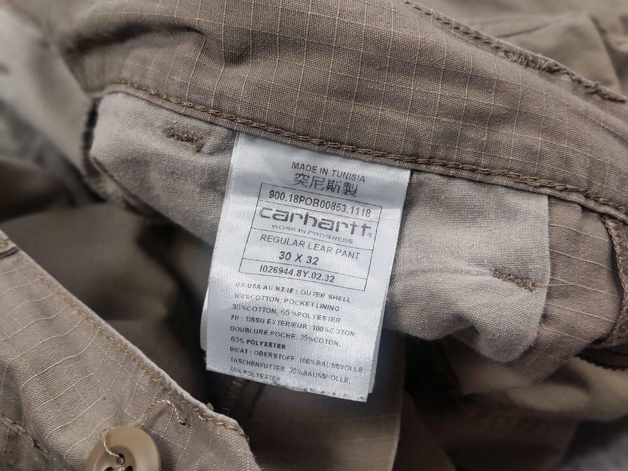 Carhartt Vintage Carhartt Wip Regular Lear Beige Cargo Pants Size US 30 / EU 46 - 17 Thumbnail