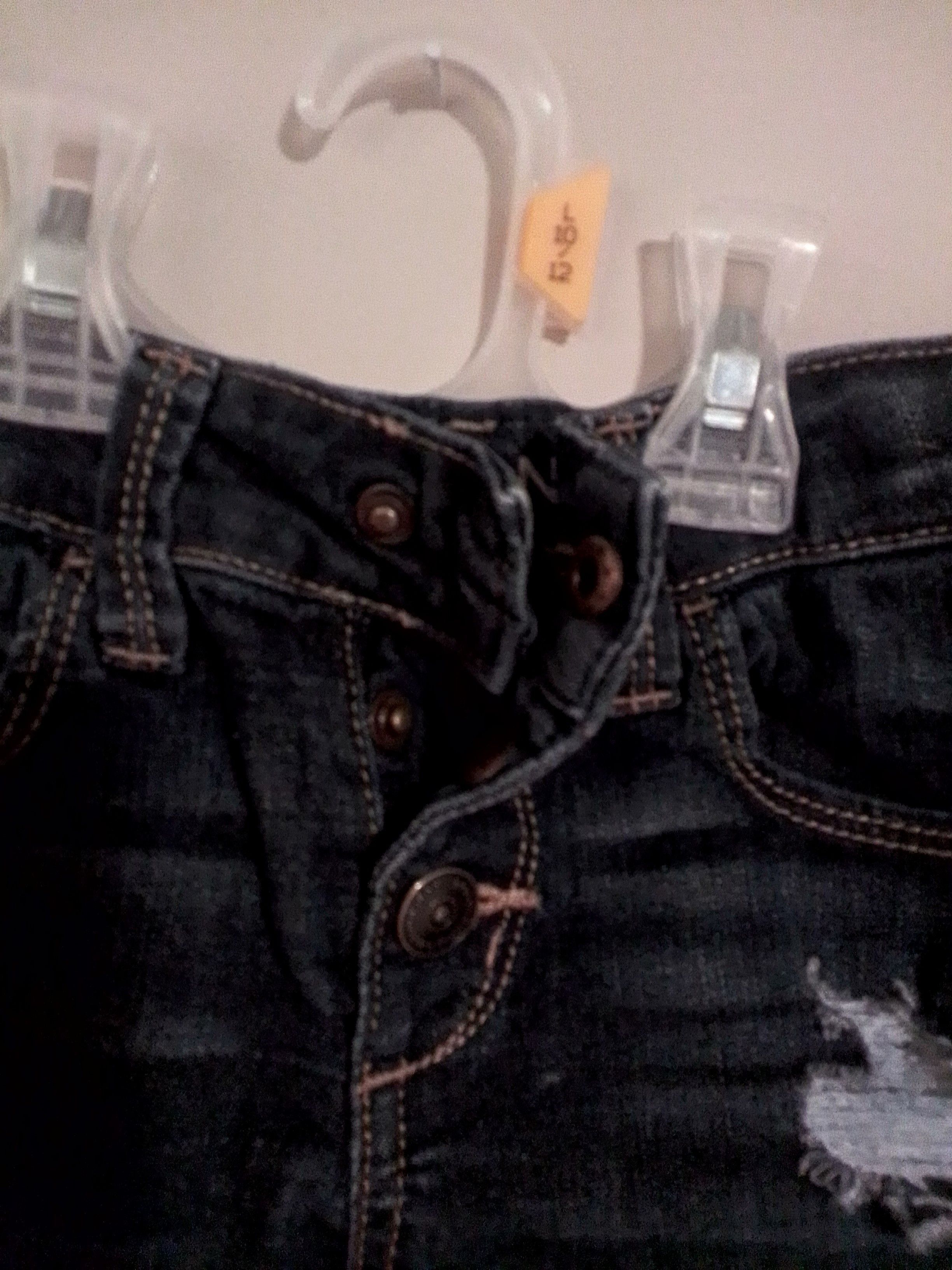 Arizona Jean Co. Girls Kids Dark Navy Distressed Shorts with Metal Buttons Size 30" / US 8 / IT 44 - 8 Thumbnail