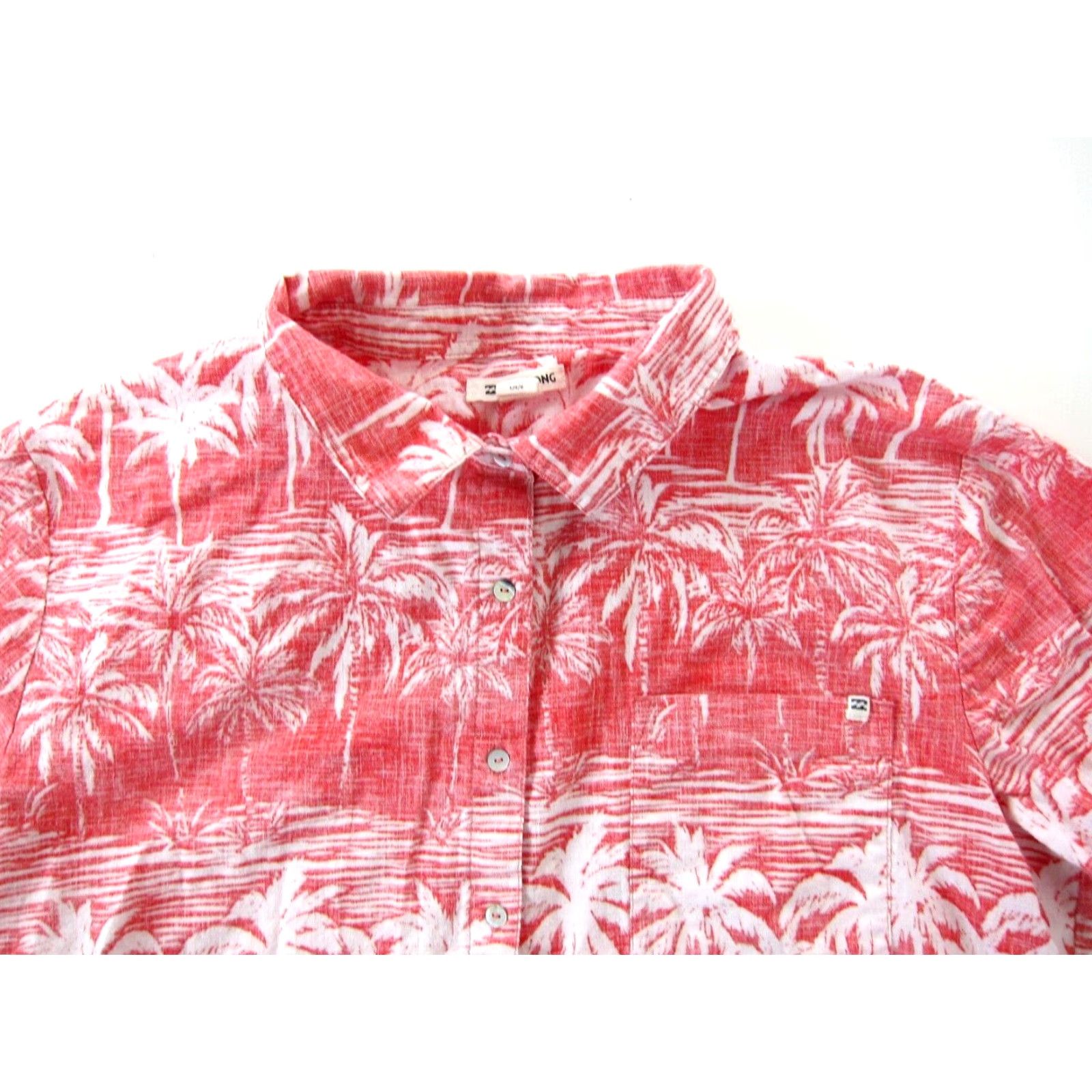 Billabong VINTAGE Billabong 100% Cotton Red White Floral Button Down Short Sleeve Hawaiian Shirt L Size US L / EU 52-54 / 3 - 3 Thumbnail
