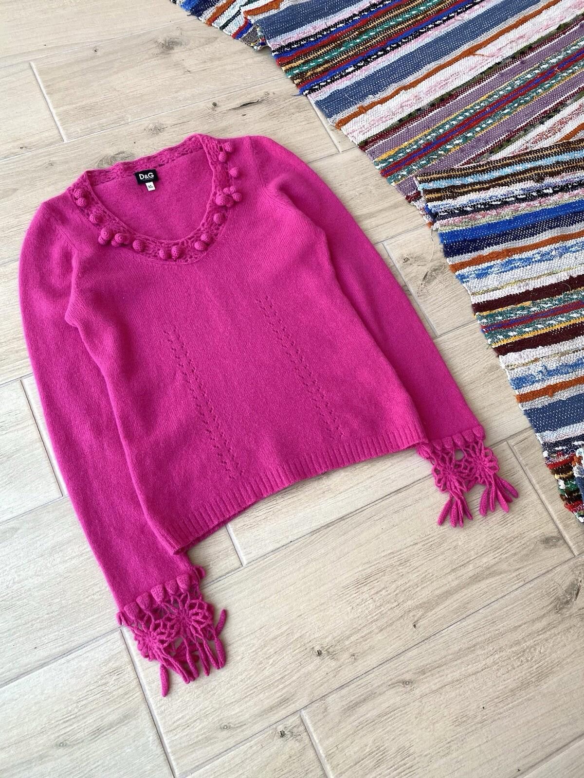 Dolce & Gabbana 2000’s Dolce & Gabbana Pullover Lace / Decor Wool Sweater Size L / US 10 / IT 46 - 4 Thumbnail