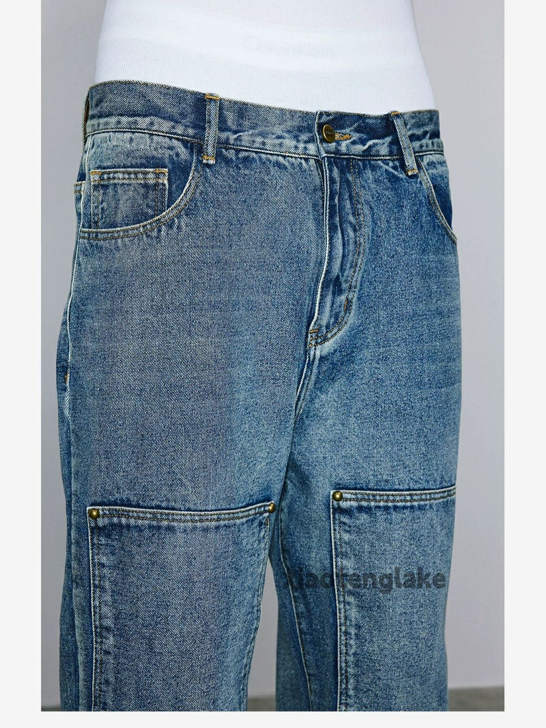 Jean × Vintage washed faded workwear skate hiphop loose baggy jeans Size US 36 / EU 52 - 9 Thumbnail