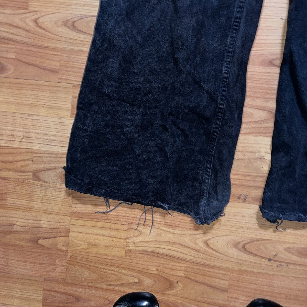 Other Black Wide Leg Jeans Cropped Avant Garde Grunge 32x30 Size US 32 / EU 48 - 2 Thumbnail