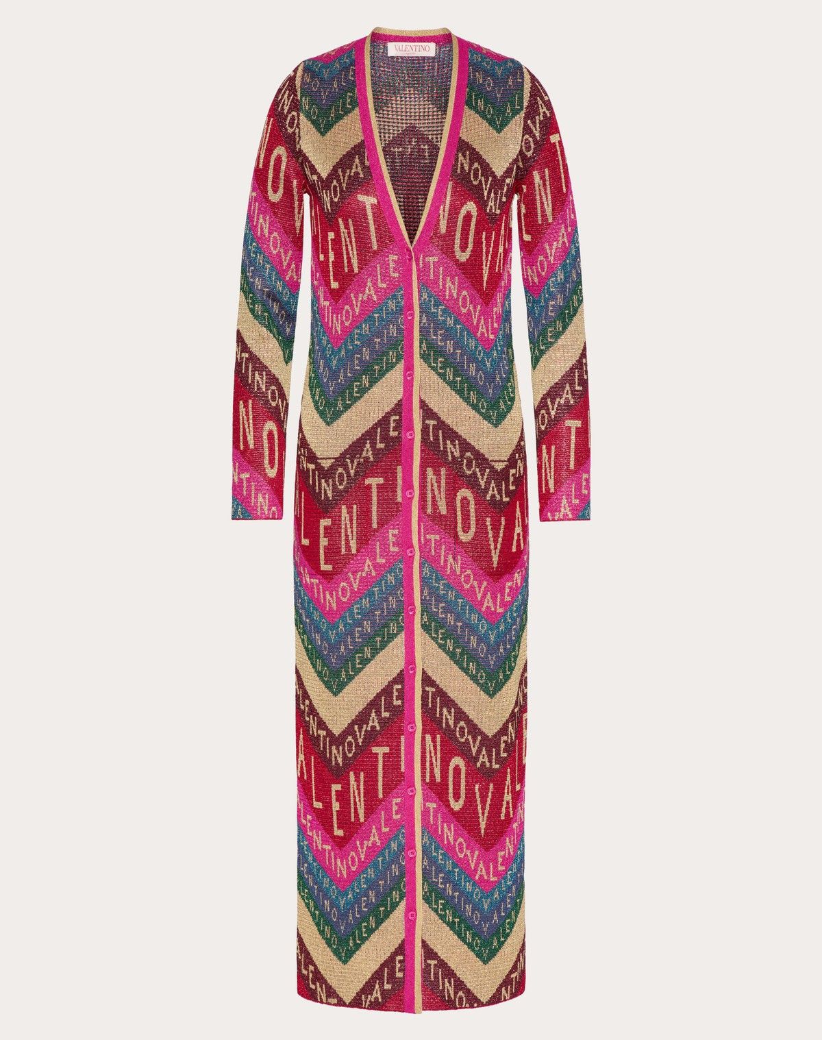 Valentino o1s1wg110525 Chevron Lurex Cardigan in Multicolor Size XS / US 0-2 / IT 36-38 - 1 Thumbnail