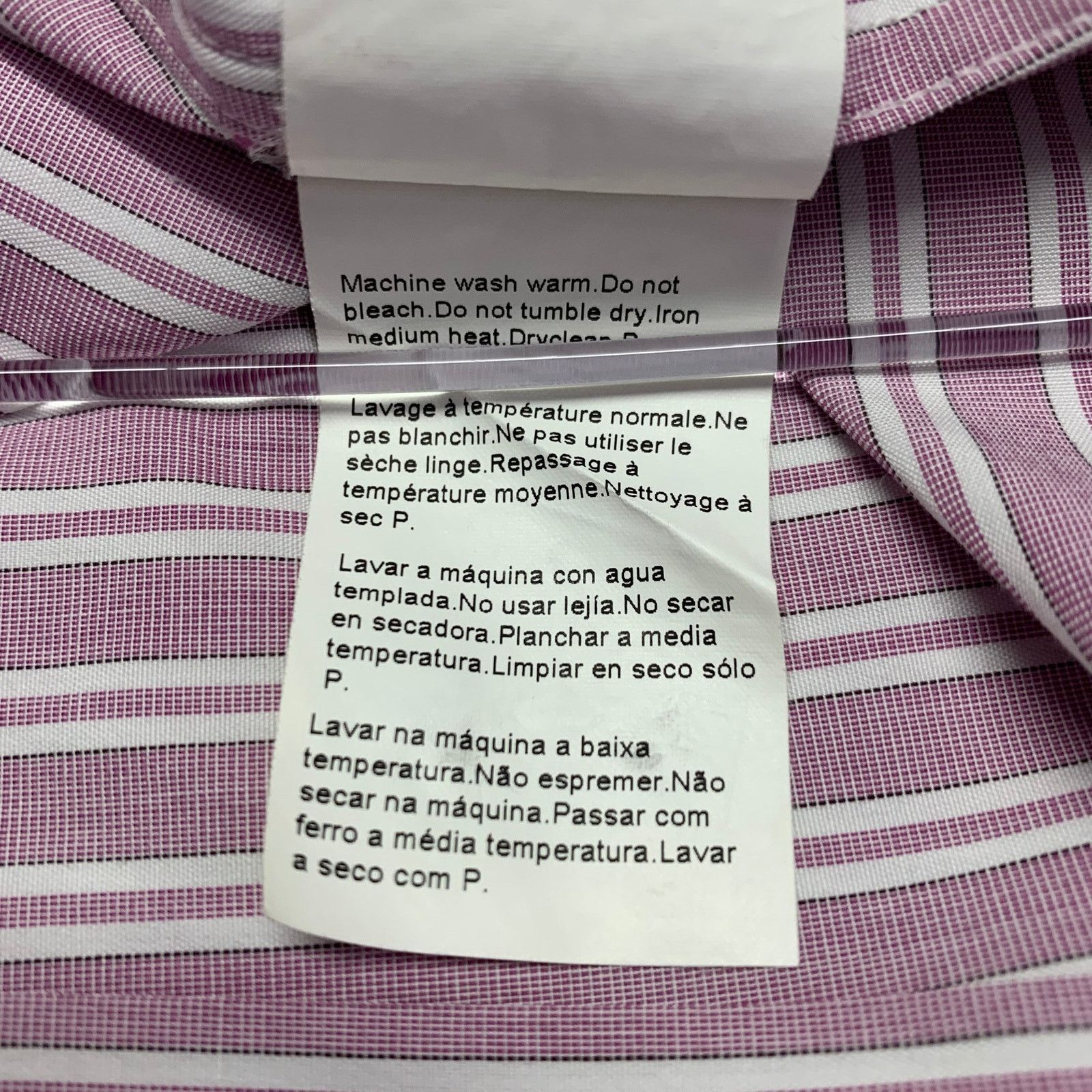 Hugo Boss Size L Purple White Stripe Cotton Long Sleeve Shirt Size US L / EU 52-54 / 3 - 7 Thumbnail