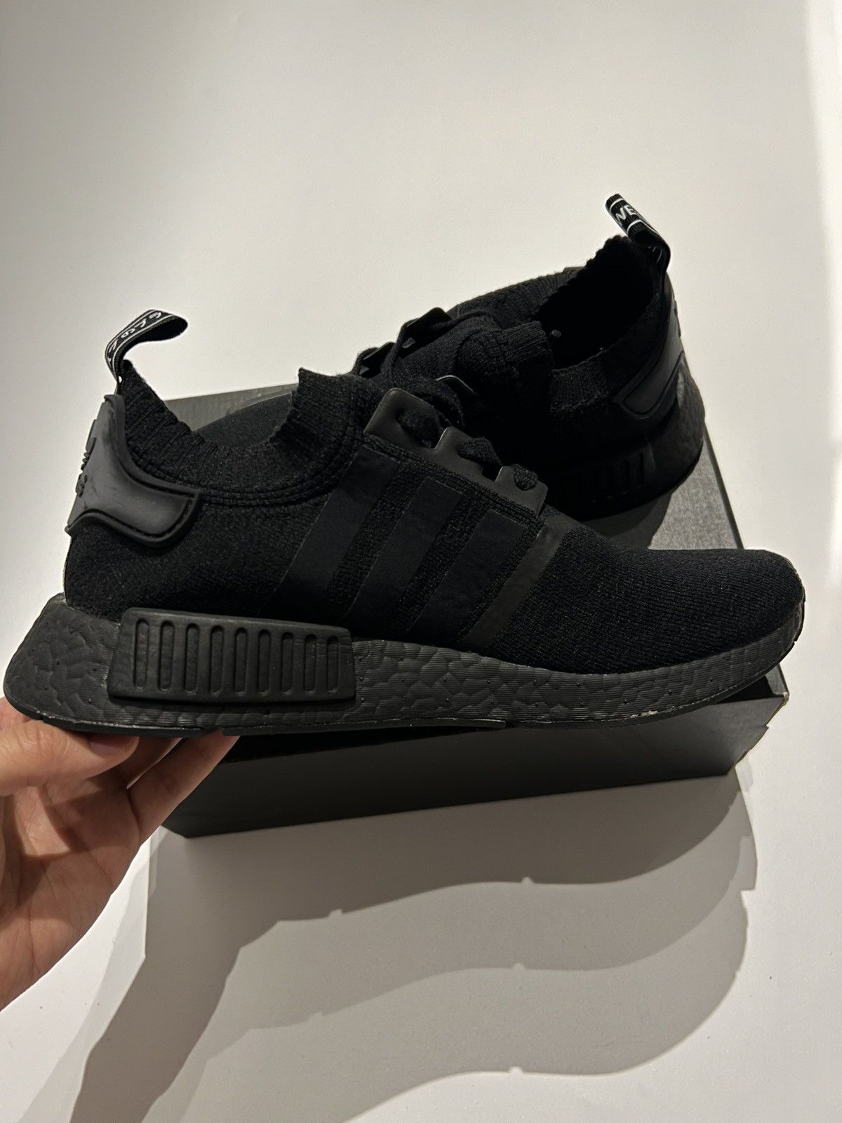 Adidas *EXCLUSIVE* Adidas NMD R1 PK Japan Triple Black Sneakers Size US 8.5 / EU 41-42 - 12 Thumbnail