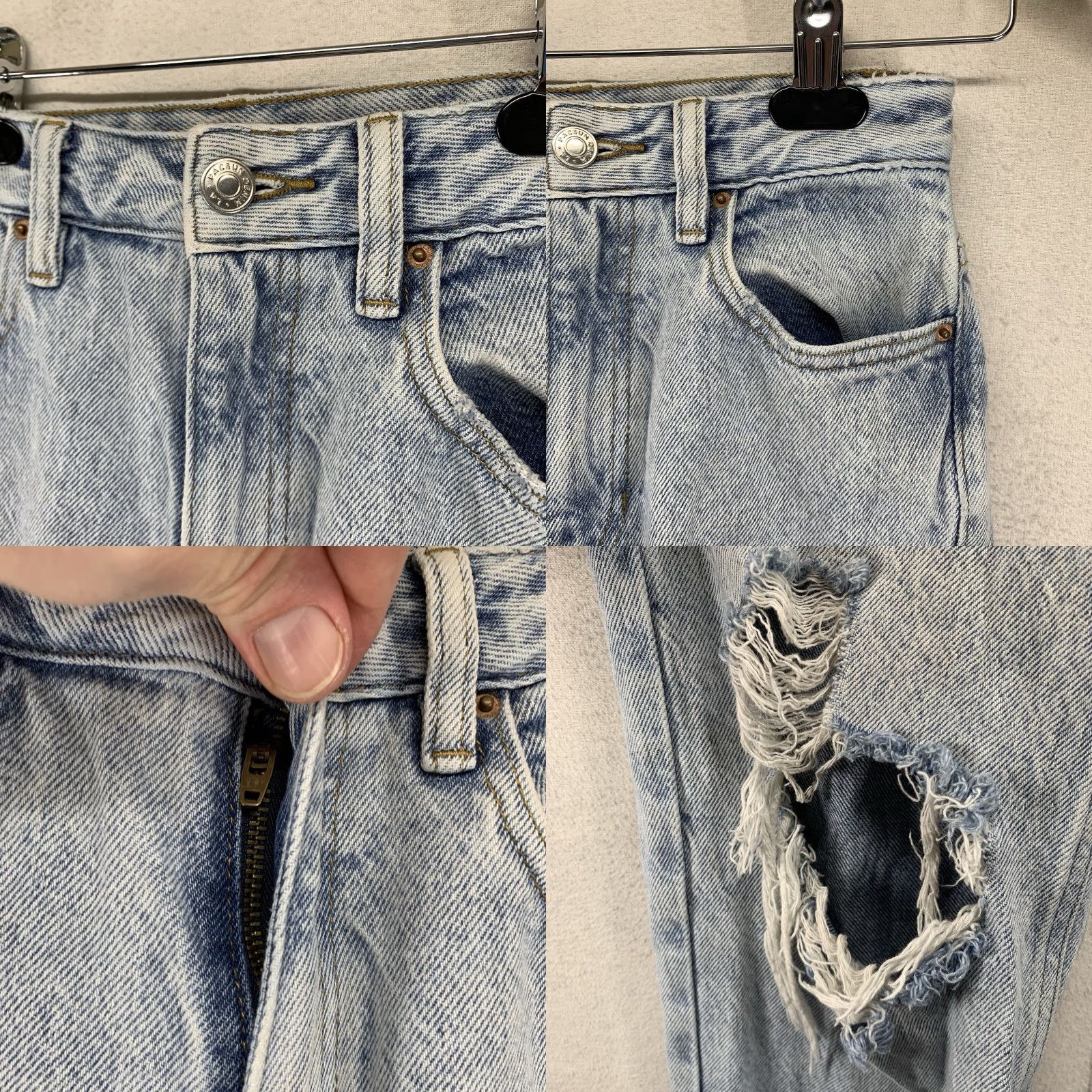 Pacsun PacSun 90's Boyfriend Jeans Womens Blue Size 23 Distressed Ripped Tear 24x31 Size 40" / US 18 - 8 Thumbnail