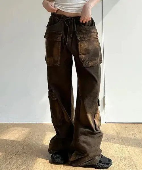 Jean Distressed Brown Pocket Stitching Jeans Size 30" / US 8 / IT 44 - 3 Thumbnail