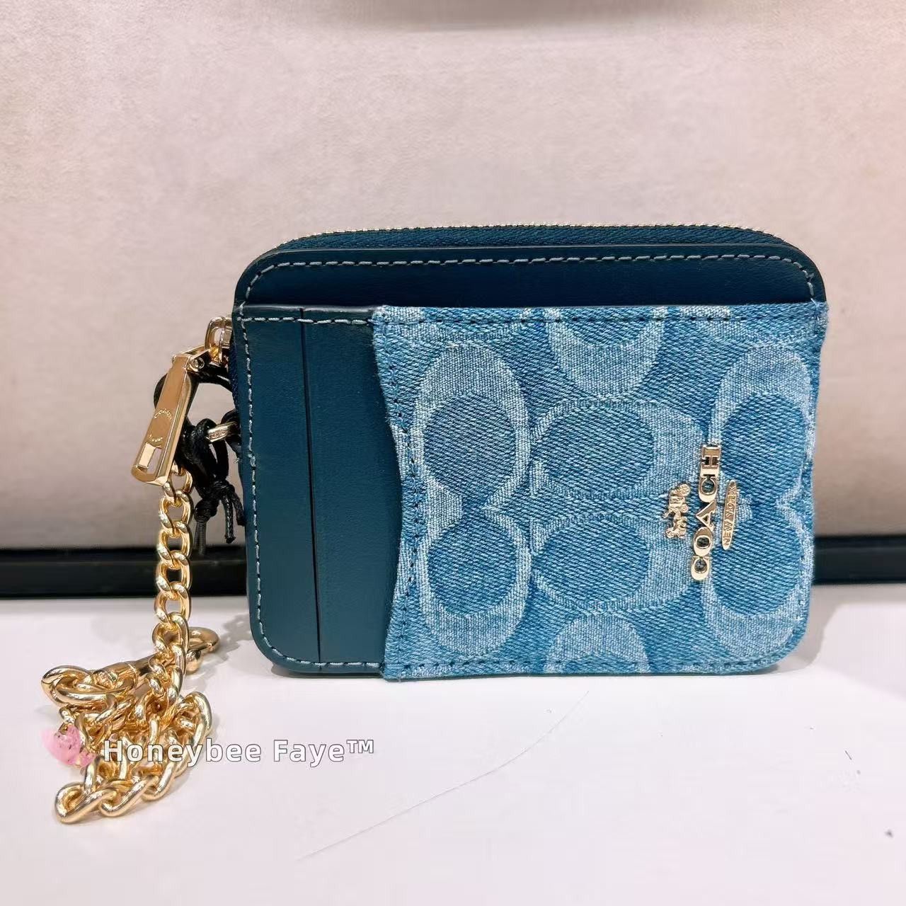 Coach Zip Card Case In Signature Denim CDM29 Size ONE SIZE - 1 Thumbnail