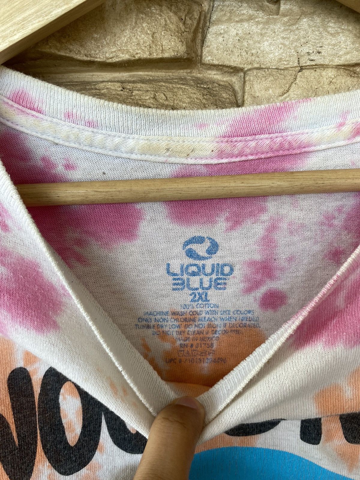 Vintage Woodstock Liquid Blue Tie Dye Tshirt Band Tees Size US XXL / EU 58 / 5 - 6 Thumbnail