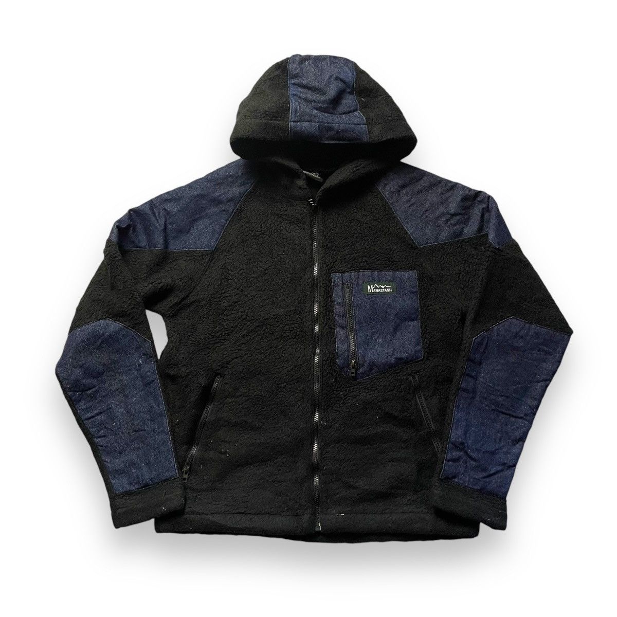 Manastash MANATASH FLEECE + DENIM TWO TONES HOODIE JACKET Size US M / EU 48-50 / 2 - 1 Thumbnail