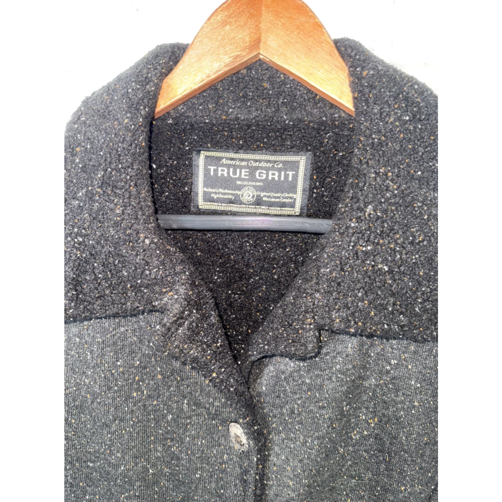Vintage VINTAGE True Grit Jacket Womens M Gray Fleece Button Down Down Insulation Polyester Speckled Basic Jacket Size M / US 6-8 / IT 42-44 - 2 Thumbnail