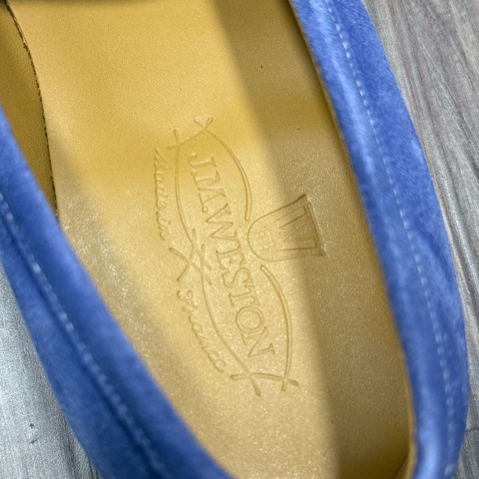 J.M. Weston NIB J.M Weston 180 Blue & White Penny Loafers Size 9US / 8UK Size US 9 / EU 42 - 8 Thumbnail