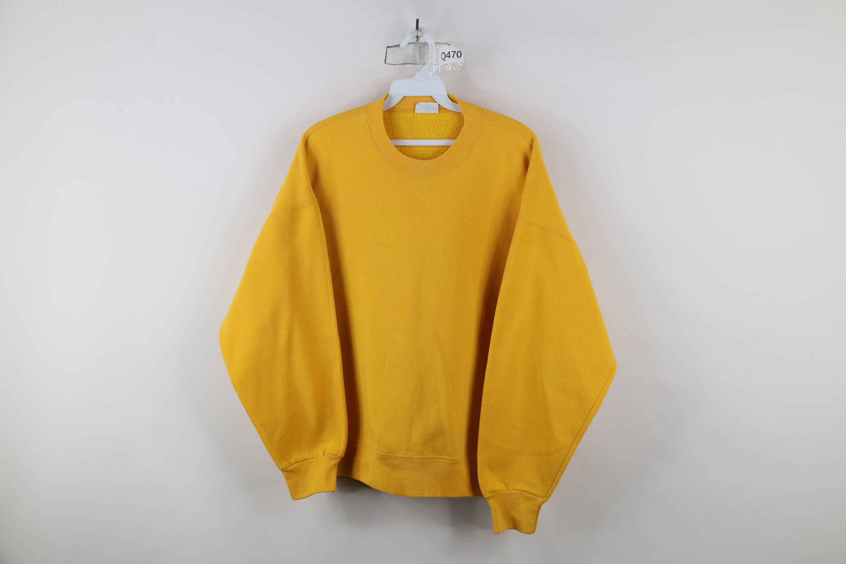 Vintage Vintage 90s Streetwear Blank Crewneck Sweatshirt Yellow USA Size XL / US 12-14 / IT 48-50 - 1 Thumbnail