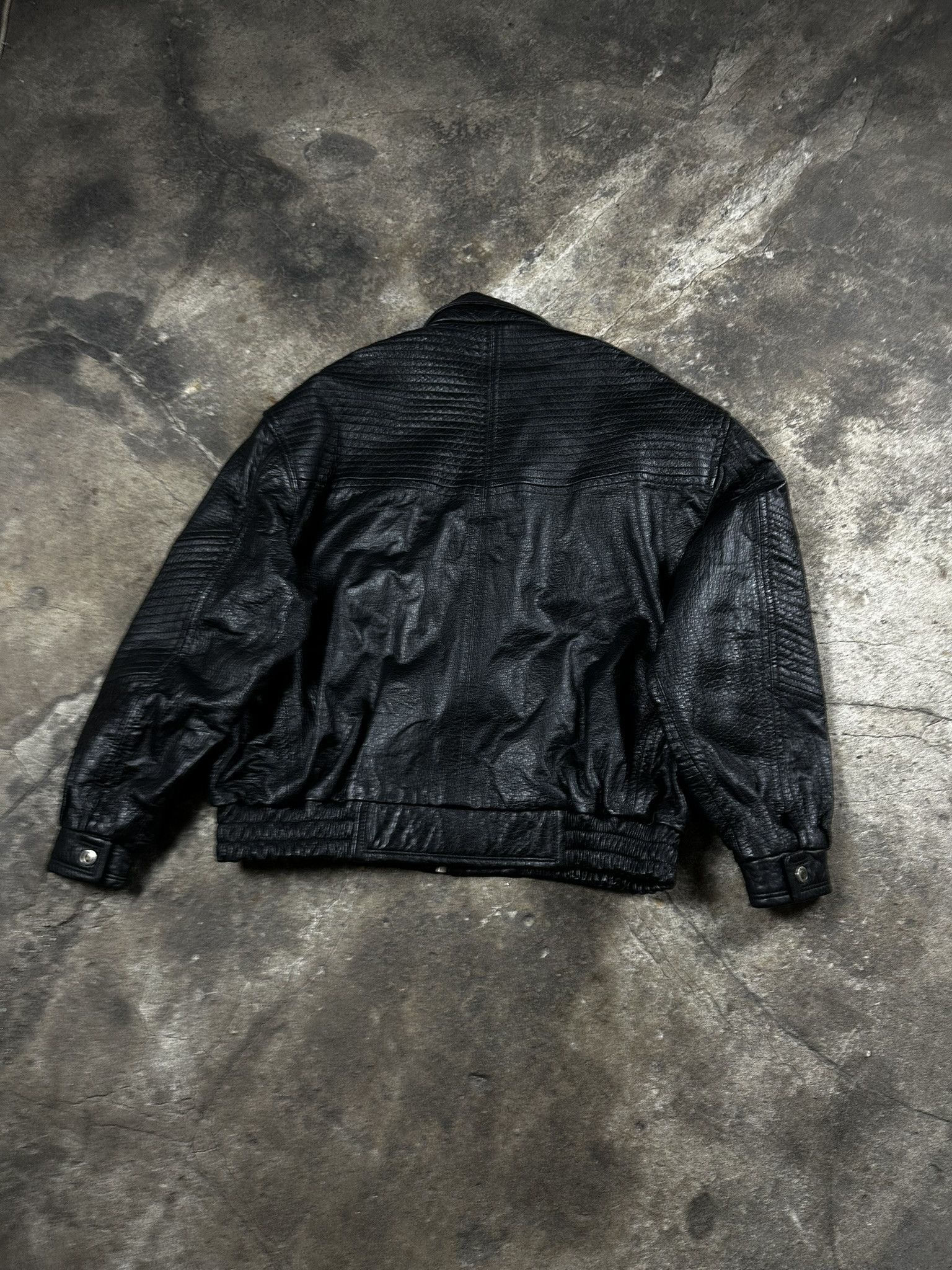 Leather 90s Vintage Leather Bomber Jacket Size US L / EU 52-54 / 3 - 6 Thumbnail