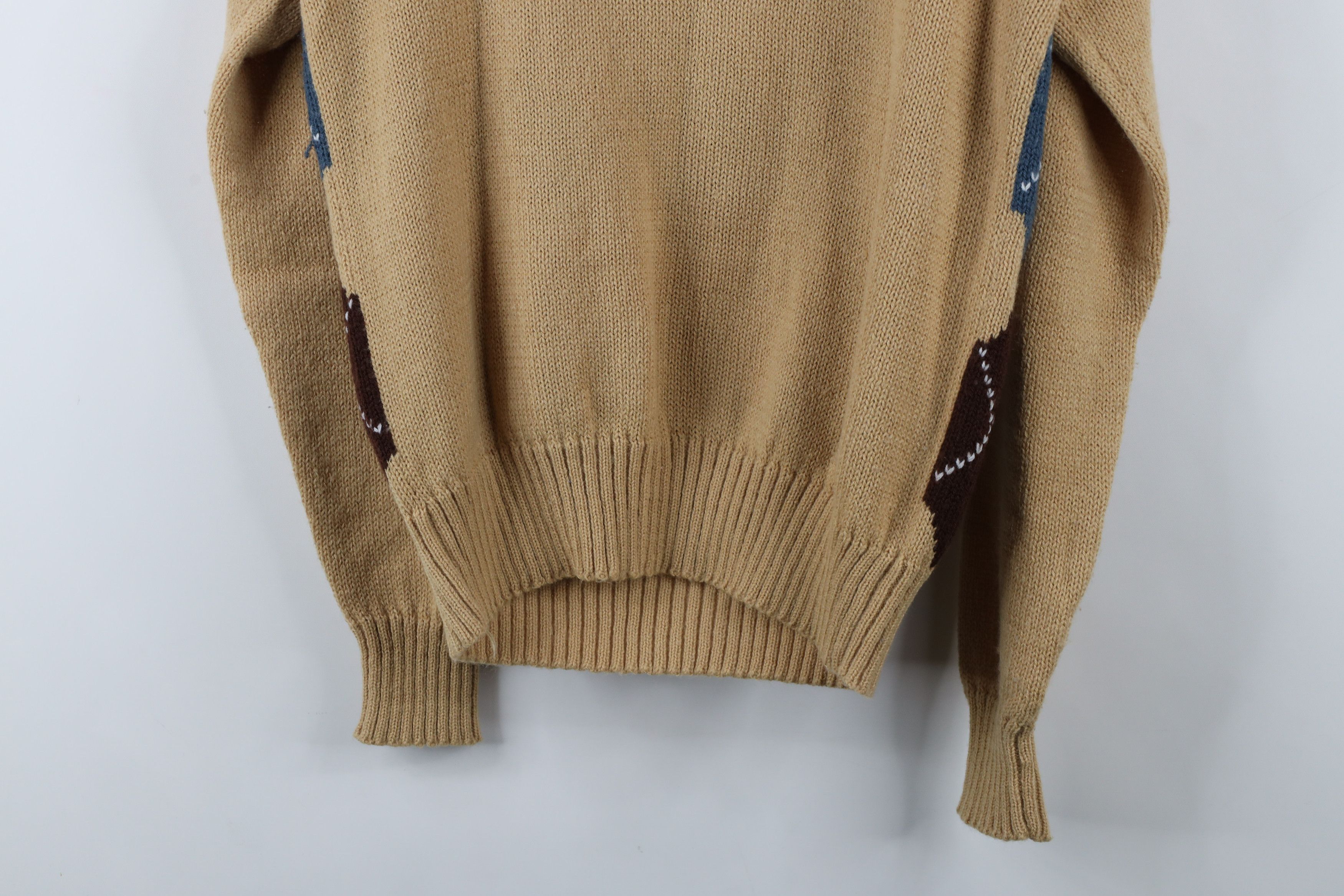 Vintage × Wrangler Vintage 70s 80s Wrangler Diamond Knit Crewneck Sweater Beige Size US M / EU 48-50 / 2 - 10 Thumbnail