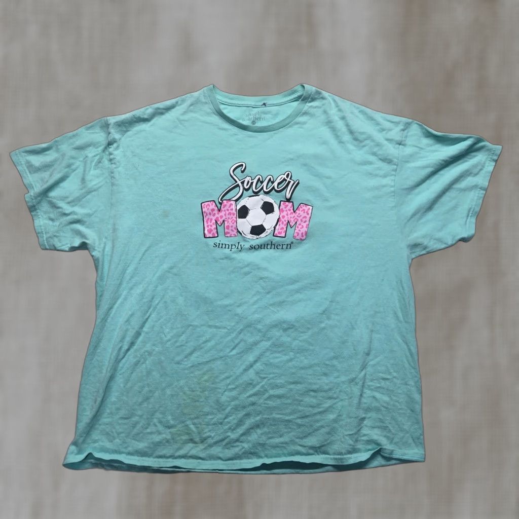 Vintage Simply Southern Shirt Blue Tee Adult Women's 2XL Blue 2XL Big Fan Softball Mom Classic Sports Lightweight Crew Neck Short Sleeve Cotton Knit Size XXL / US 16-18 / IT 52-54 - 1 Thumbnail
