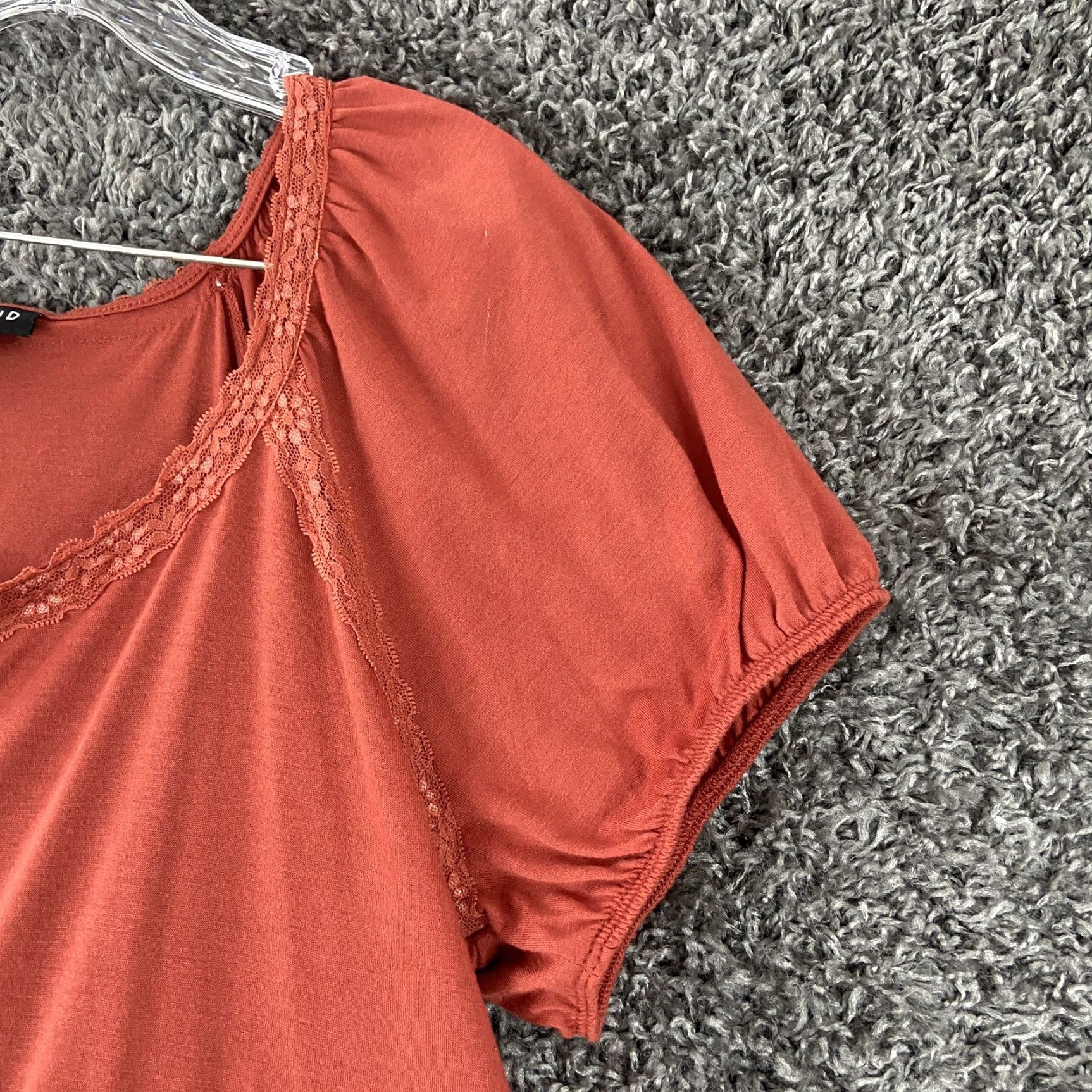 Torrid TORRID Plus Size Blouse Short Sleeve Brown 1 Womens Size XS / US 0-2 / IT 36-38 - 3 Thumbnail