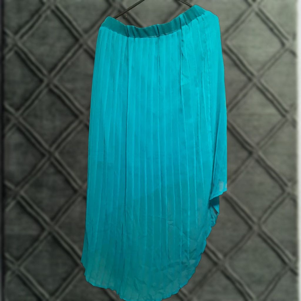 Vintage VINTAGE? No. (Xhilaration) Maxi Skirt Women XL Teal NWT High Low B542 Size 40" / US 18 - 1 Thumbnail
