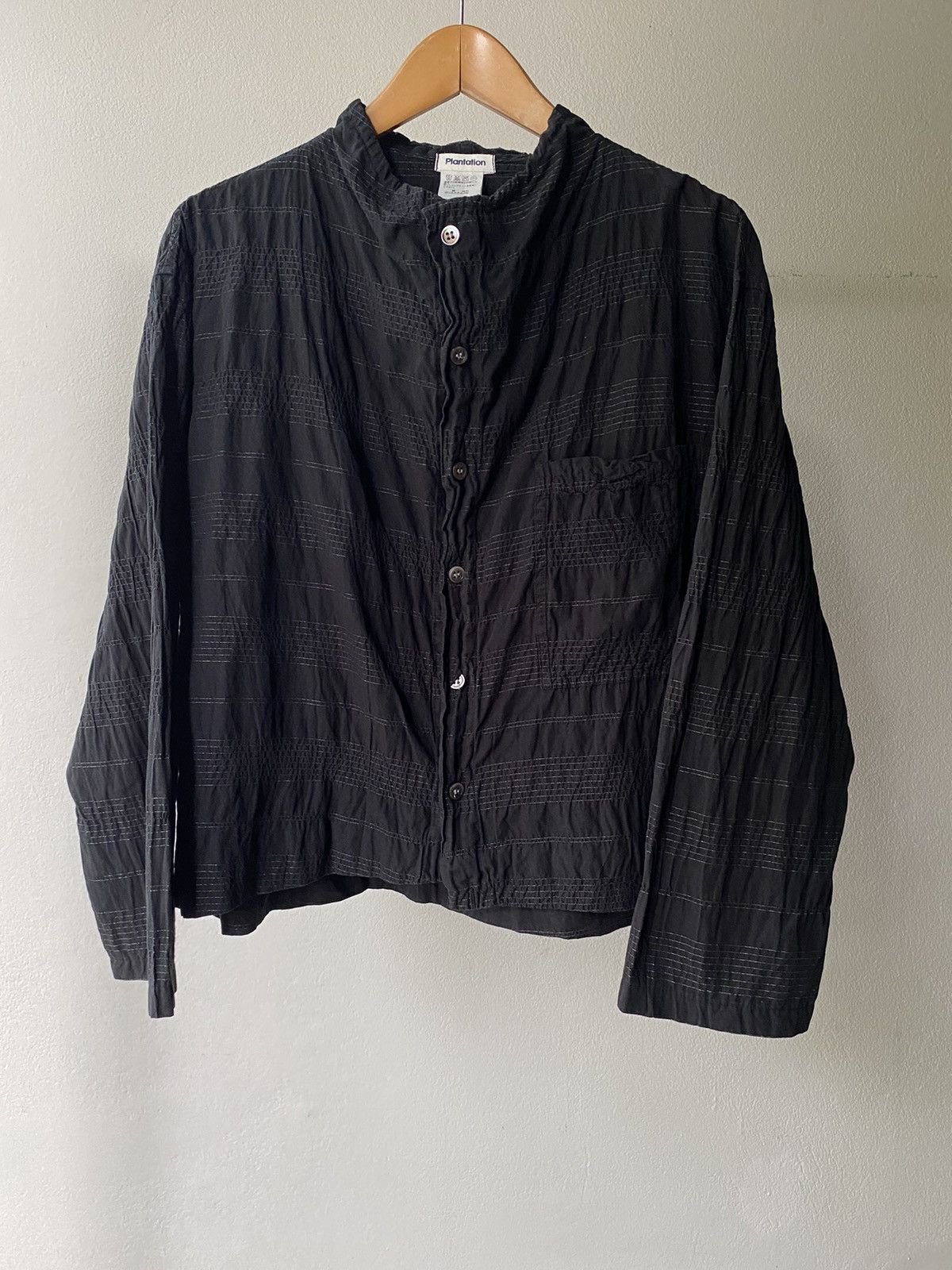 Issey Miyake Plantation Black Ruched Long-Sleeve Blouse Size M / US 6-8 / IT 42-44 - 19 Thumbnail