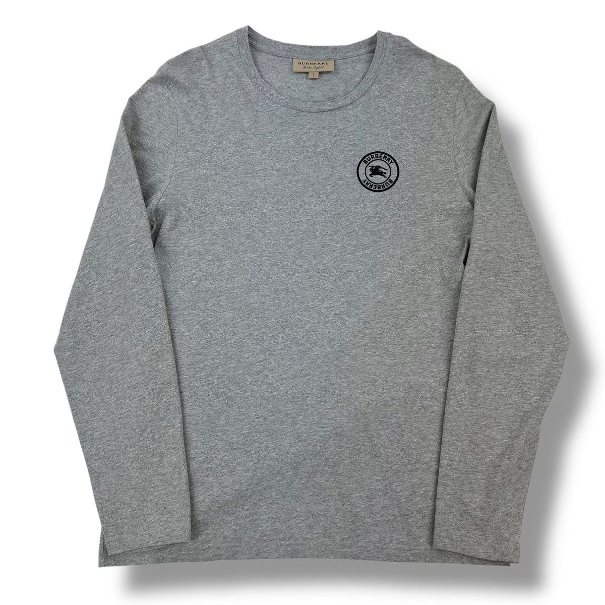 Burberry Burberry Grey Embroidered Logo Long Sleeve T Shirt Size US L / EU 52-54 / 3 - 2 Thumbnail