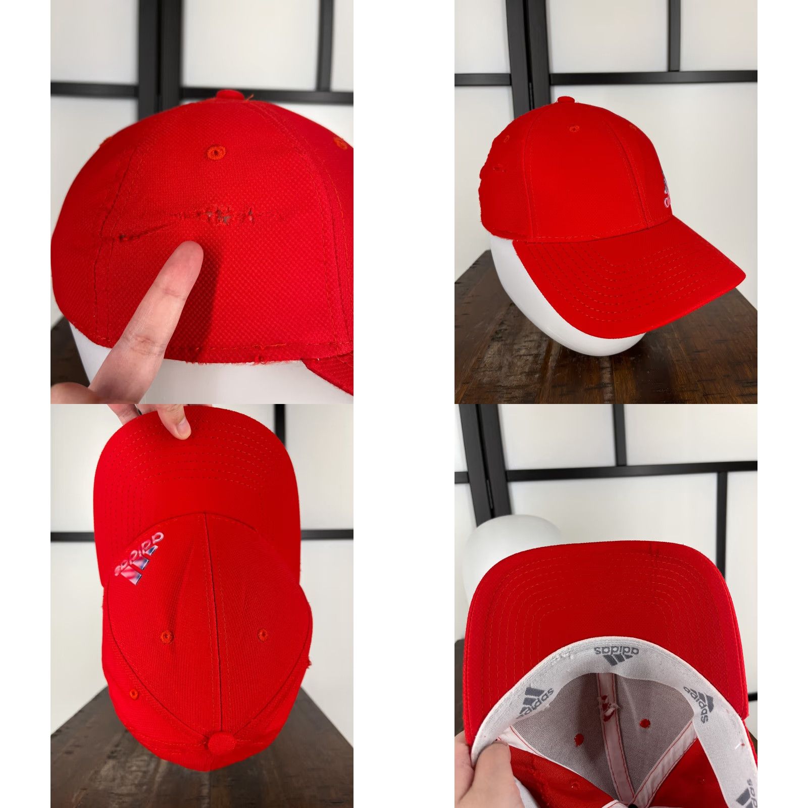 Adidas Adidas Hat Cap Fitted Adult One Size Red Aeroready Polyester Spandex Blend Golf Hat/Cap Adult One Size Red Adidas Baseball Cap Logo 90s style Mens Size ONE SIZE - 8 Thumbnail