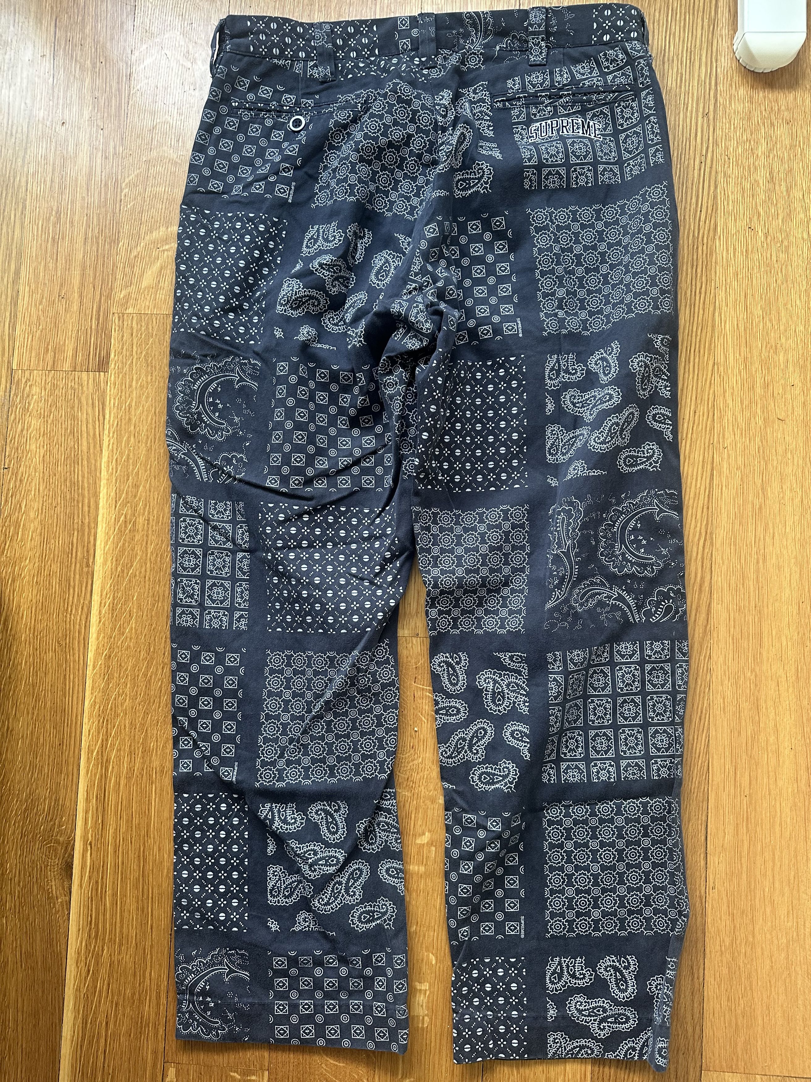 Supreme Supreme Navy Paisley Chino Wide Leg - size 32 Size US 32 / EU 48 - 5 Thumbnail