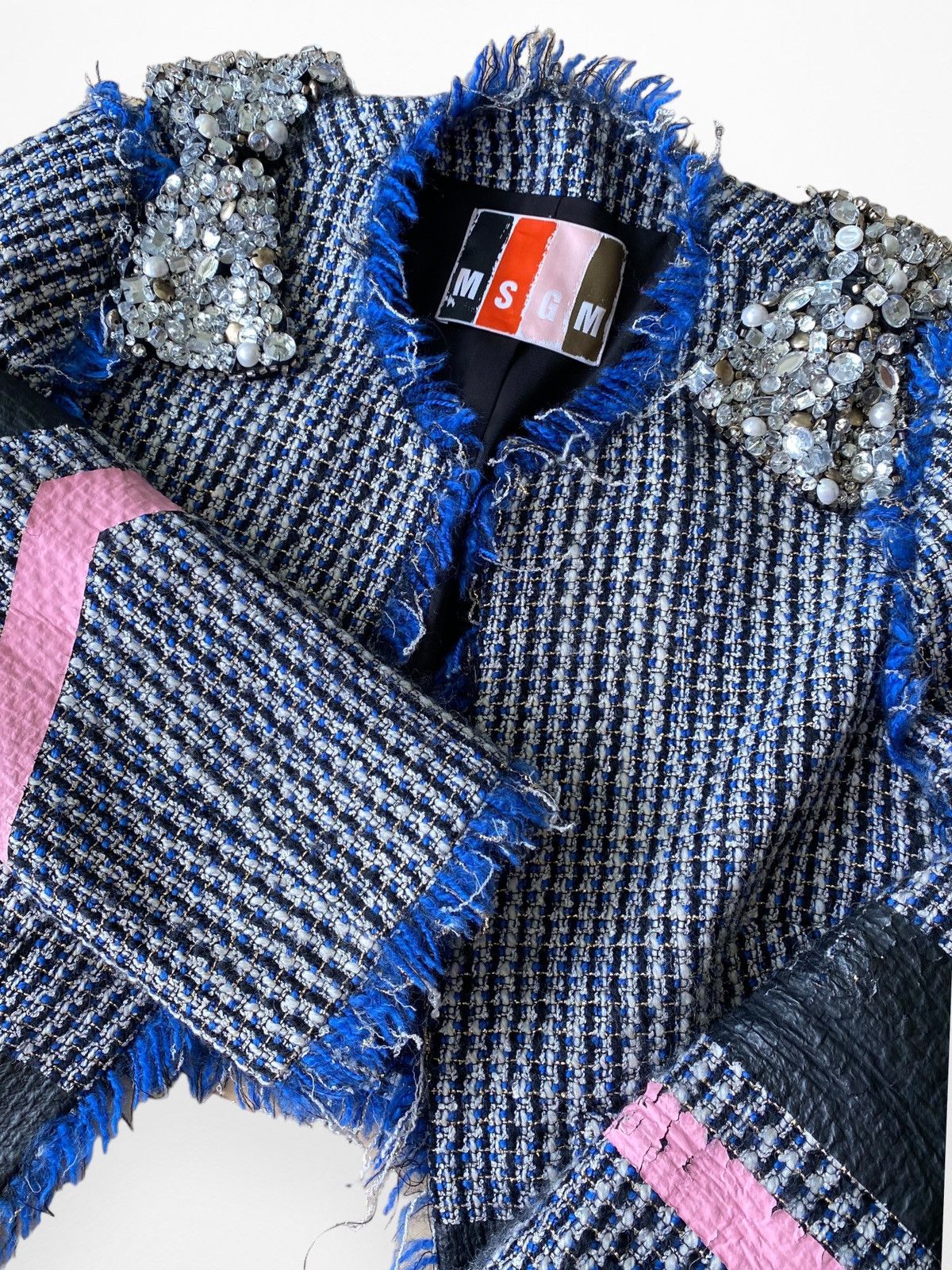 MSGM MSGM crystal runway knit archive crop blazer Size S / US 4 / IT 40 - 5 Thumbnail