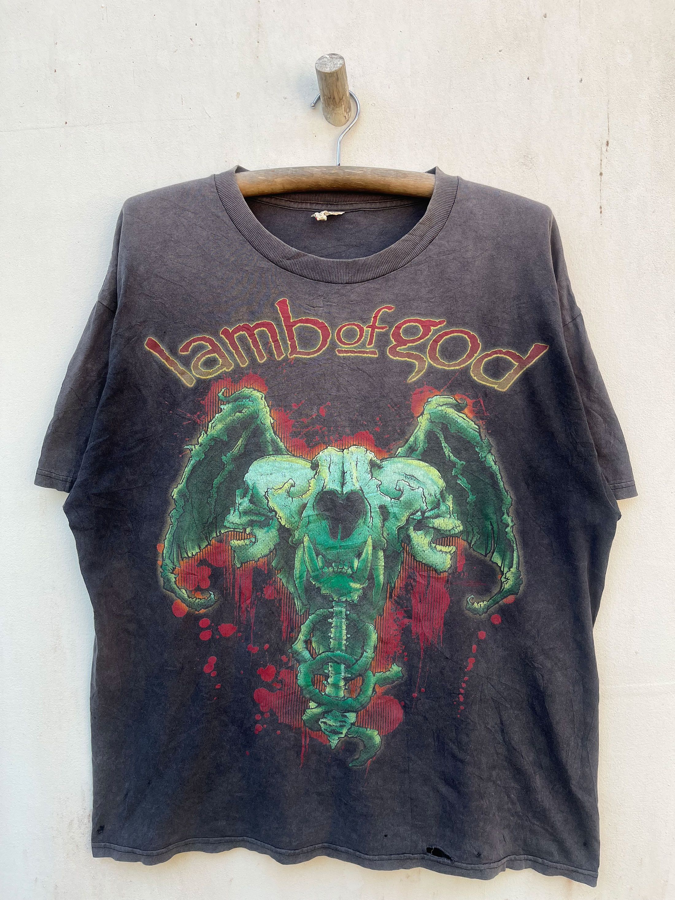 Band Tees Distressed Faded Vintage Lamb of God American Heavy Metal Size US L / EU 52-54 / 3 - 1 Thumbnail