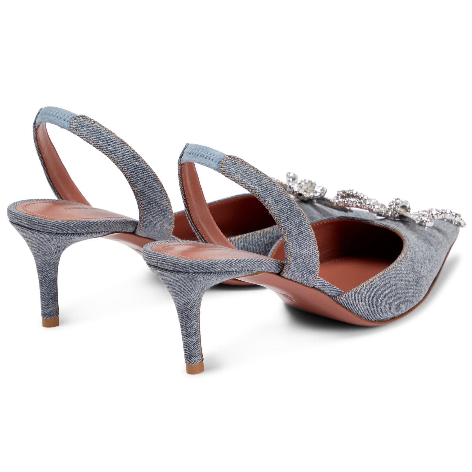 Amina Muaddi Rosie Sling Crystal Bow Slingback Sandal Heel Pump 38.5 Size US 8.5 / IT 38.5 - 7 Thumbnail