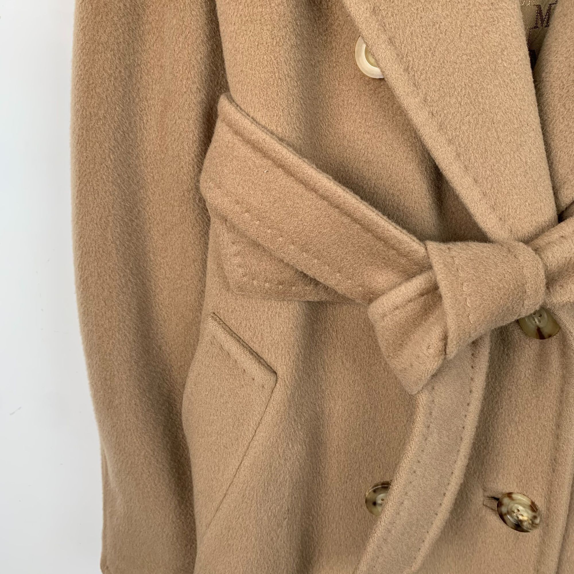 Max Mara Maxmara 101801 Series Brown Wool Shawl Collar Double-Breaste Size S / US 4 / IT 40 - 6 Thumbnail