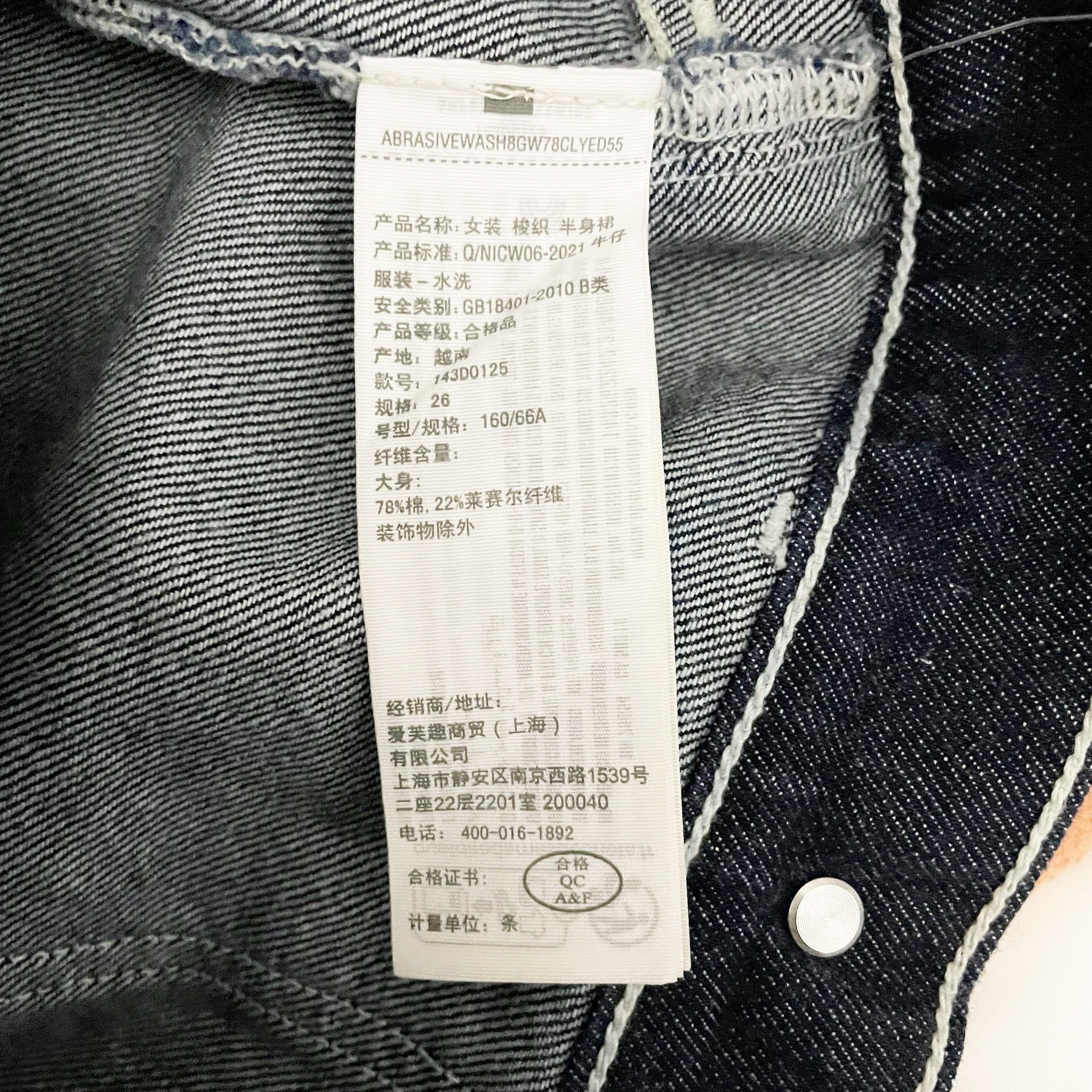 Abercrombie & Fitch Abercrombie & Fitch Cotton Denim Foldover Size 26" / US 2 / IT 38 - 3 Thumbnail
