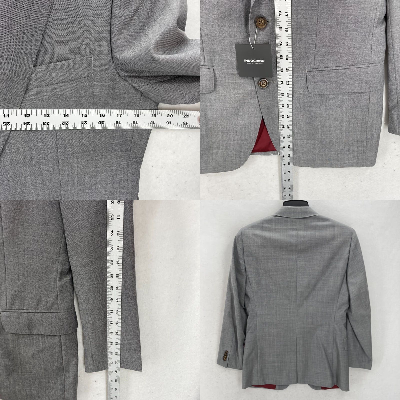 Vintage INDOCHINO Yaletown 46 Sport Coat Blazer Jacket Mens 38 Gray Wool Mohair Luxury Blazer Mens 38 Gray Wool Mohair Luxury Size 38R - 9 Thumbnail