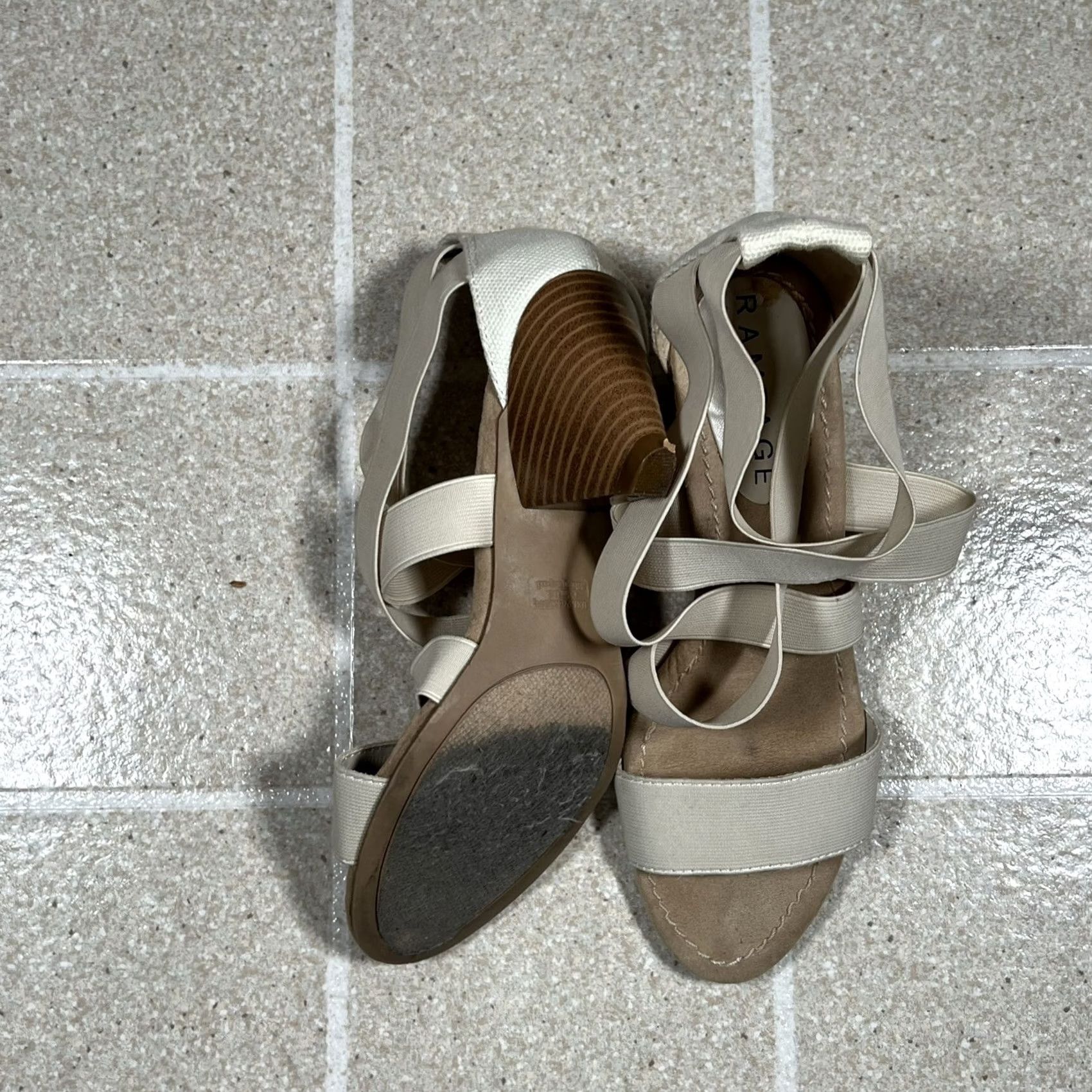 Vintage Rampage Women’s Heel Size 7.5 Beige Strappy Faux Leather Womens Size 30" / US 8 / IT 44 - 4 Thumbnail