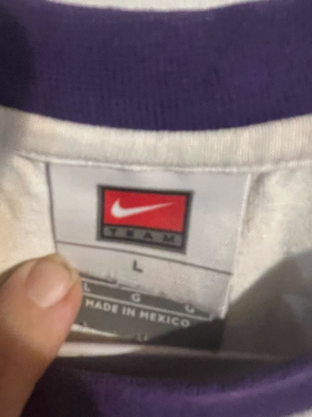 Nike Men's Nike LSU White Purple Short Sleeve Tee L Size US L / EU 52-54 / 3 - 3 Thumbnail