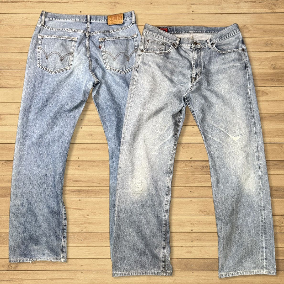 Japanese Brand 🔥🇯🇵 Vintage 90s Distressed Archival Edwin 503 Regular Jeans Size US 34 / EU 50 - 1 Thumbnail