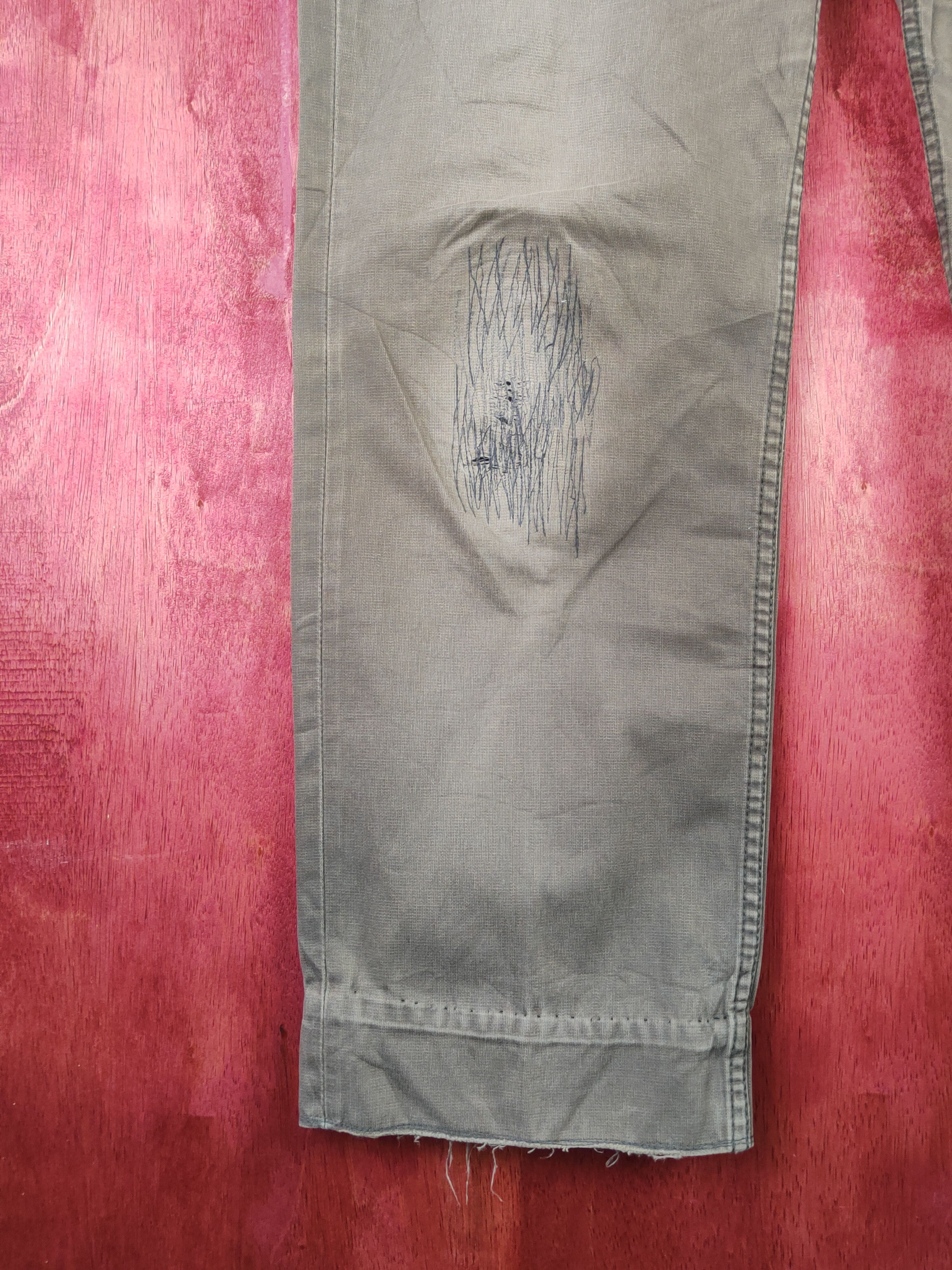 Japanese Brand 702 Levi's Olive Faded vintage ripped cargo Pants #S1433 Size US 36 / EU 52 - 4 Thumbnail